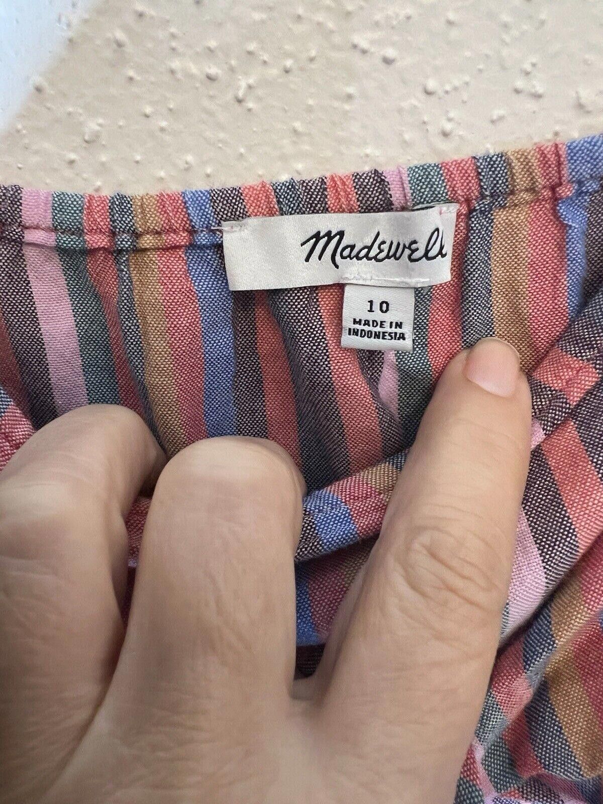 Rainbow Madewell Womens Tie-Front Cami Top in Rainbow Stripe size 10 Size L / US 10 / IT 46 - 6 Thumbnail