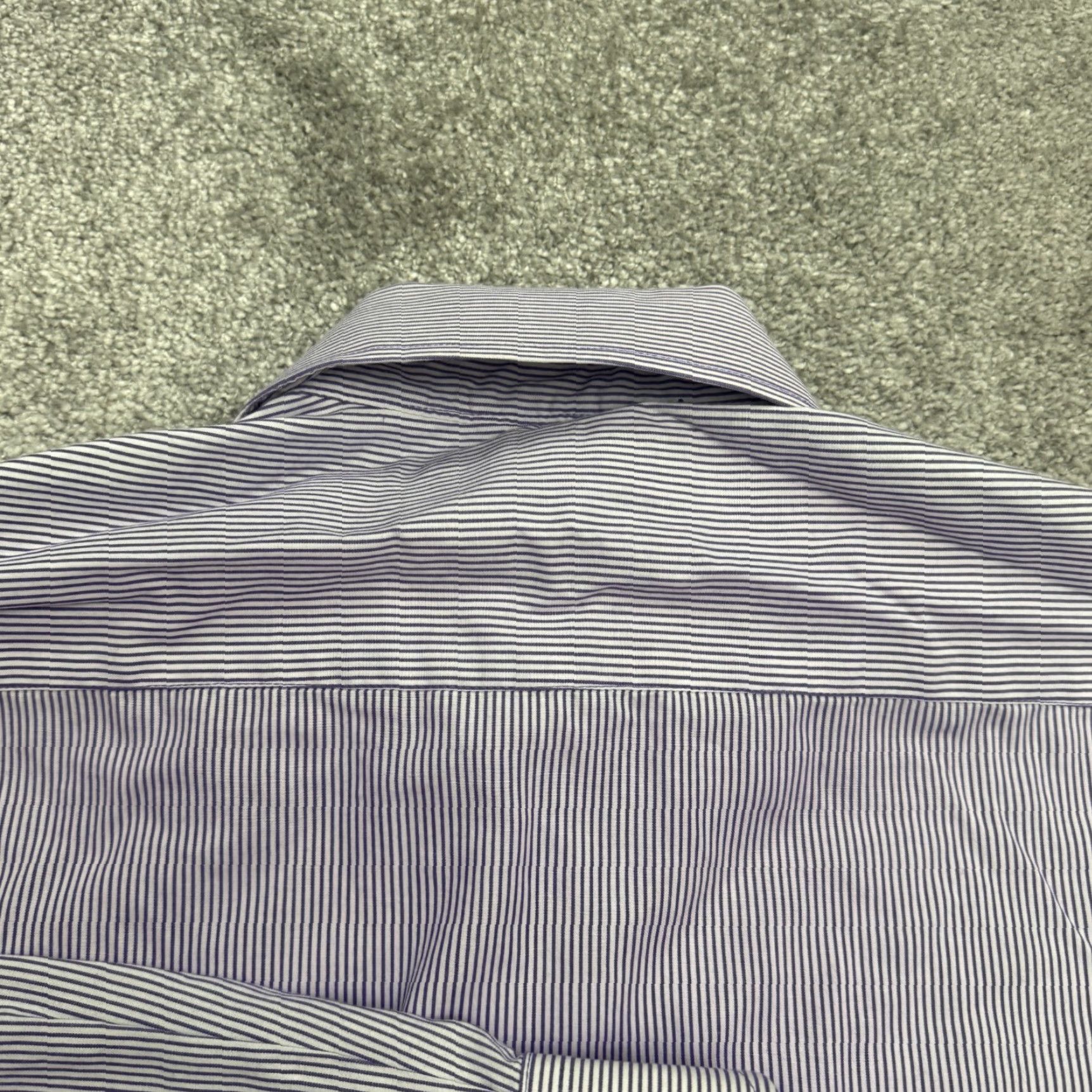 Vintage Martin Gordon Contemporary Fit Shirt Mens Large Purple Pinstriped Cotton-Poly Button-Up Long Sleeve 44in Chest Classic Preppy Mens Size US L / EU 52-54 / 3 - 3 Thumbnail