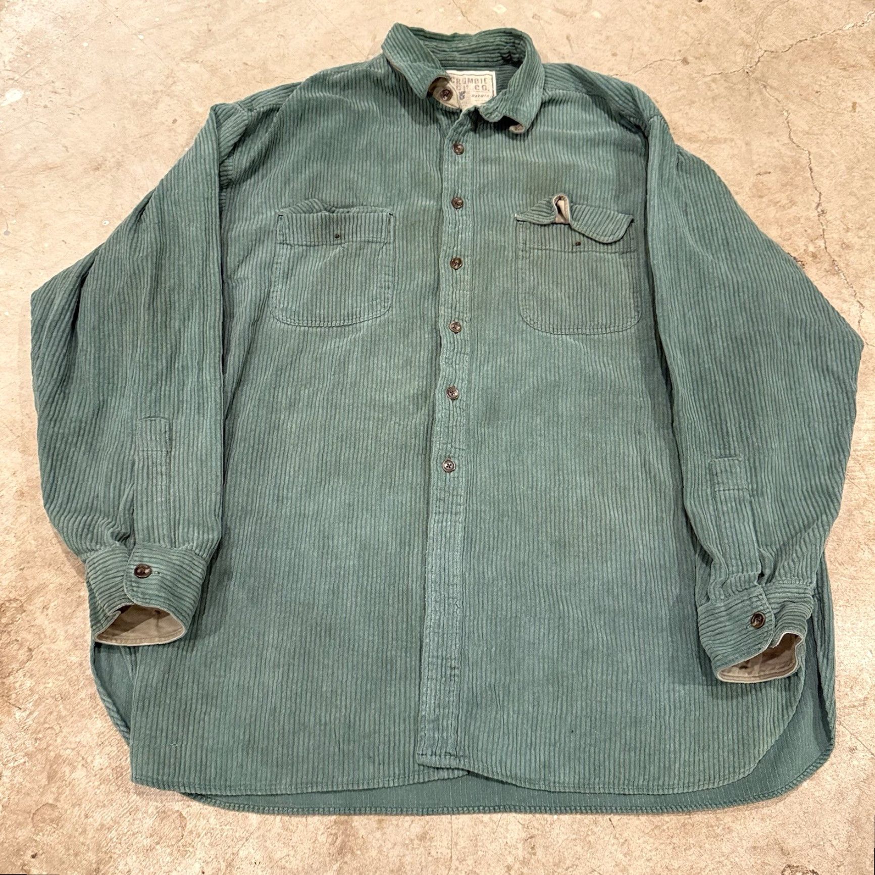 Abercrombie & Fitch VINTAGE Abercrombie & Fitch Mens XL Corduroy Jacket Green 100% Cotton Button Up Overcoat Jacket Men XL Green Vintage Size US XL / EU 56 / 4 - 2 Thumbnail
