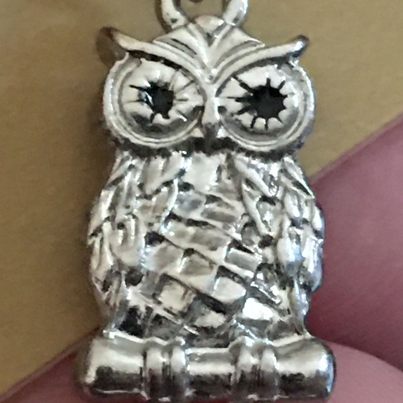 Jewelry Silver tone owl with faceted glass earrings Size ONE SIZE - 5 Thumbnail