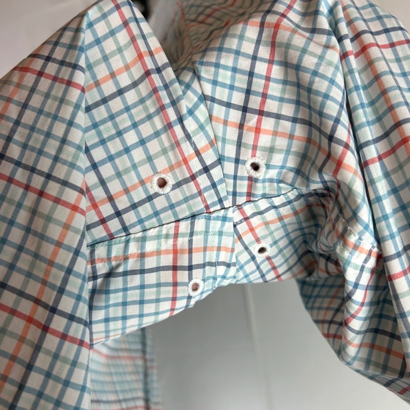 Southern Tide Southern Tide Intercoastal Shirt Mens Medium Blue Orange Plaid Performance 9136 Size US M / EU 48-50 / 2 - 7 Thumbnail
