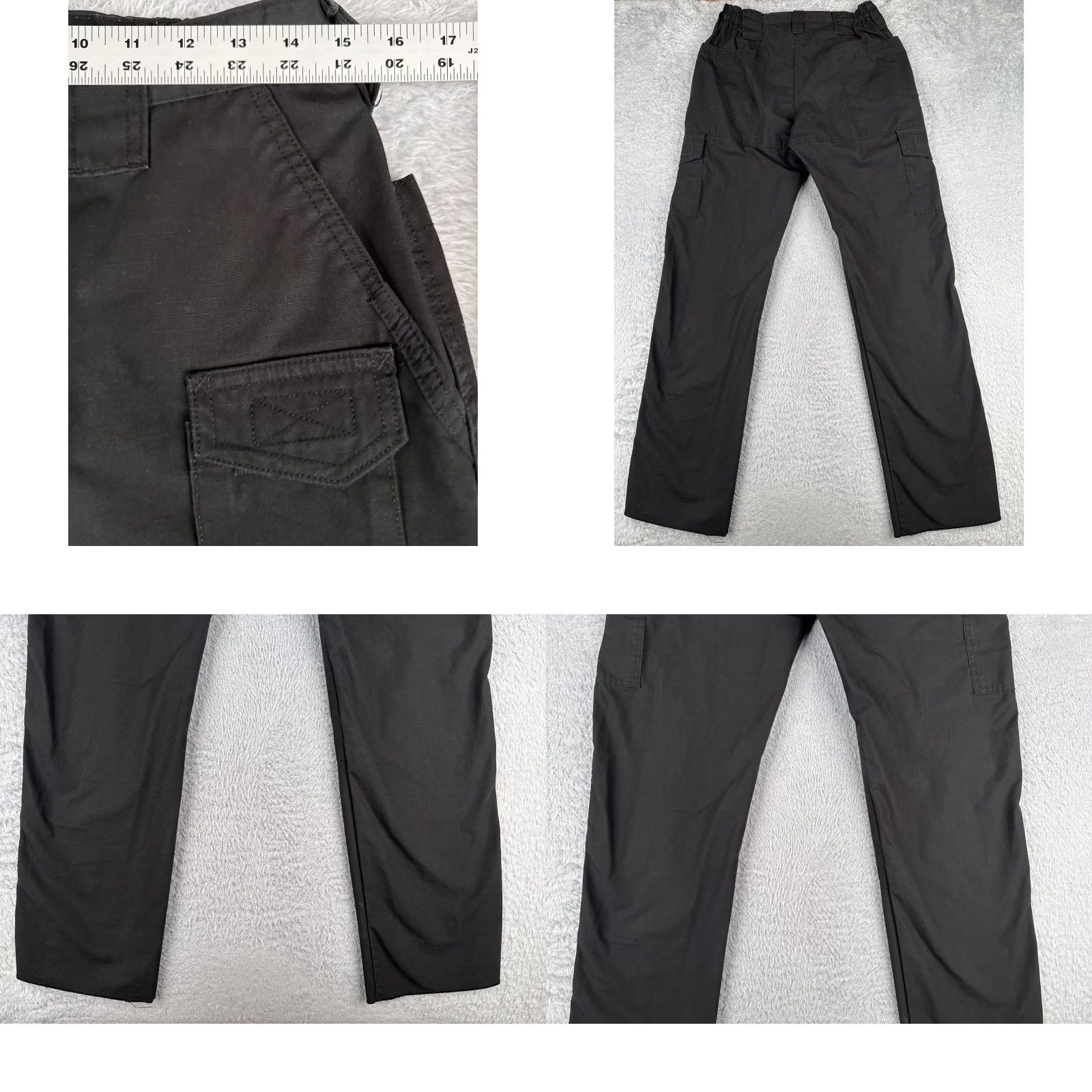 Propper VINTAGE Propper Pants Women 10 Black Cargo Rip-Stop Fabric Double Knee Poly Un-Hemmed Size 32" / US 10 / IT 46 - 9 Thumbnail