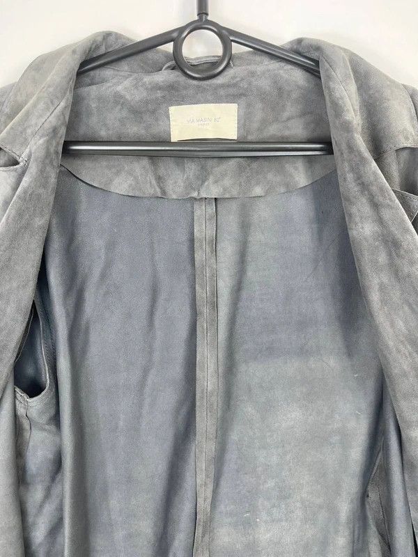 Other Via Masini 80 Firenze Womens Suede Leather Coat Grey Size L Size L / US 10 / IT 46 - 4 Thumbnail