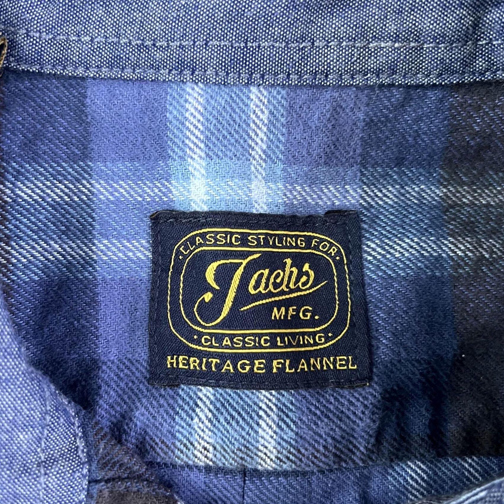 Vintage JACHS Heritage Flannel Shirt Mens L Blue Plaid Long Sleeve Button Up Casual Size US L / EU 52-54 / 3 - 3 Thumbnail
