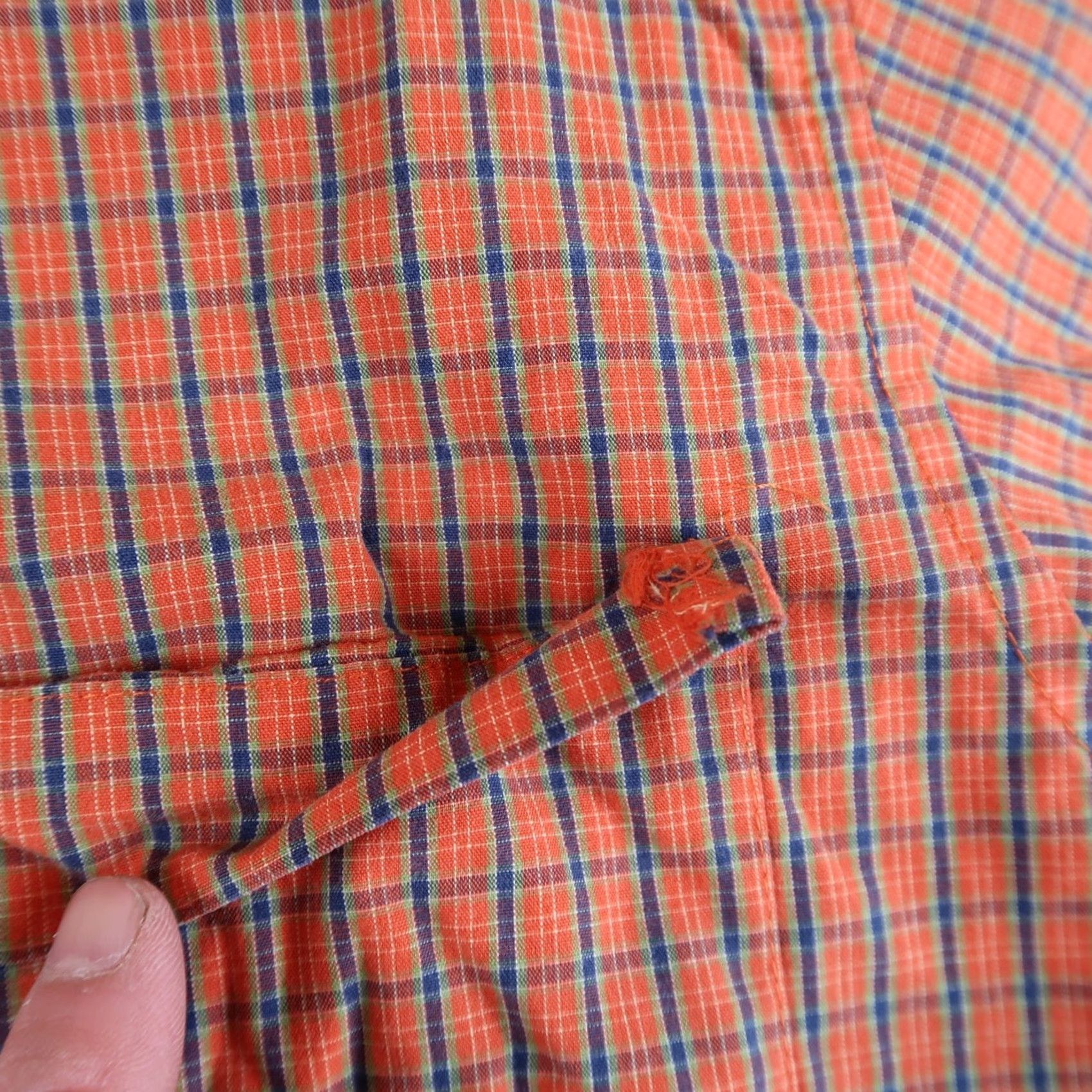 Gap VINTAGE Gap Shirt Men M Orange Plaid Button-Up Short Sleeve 90s Classic Size US M / EU 48-50 / 2 - 7 Thumbnail