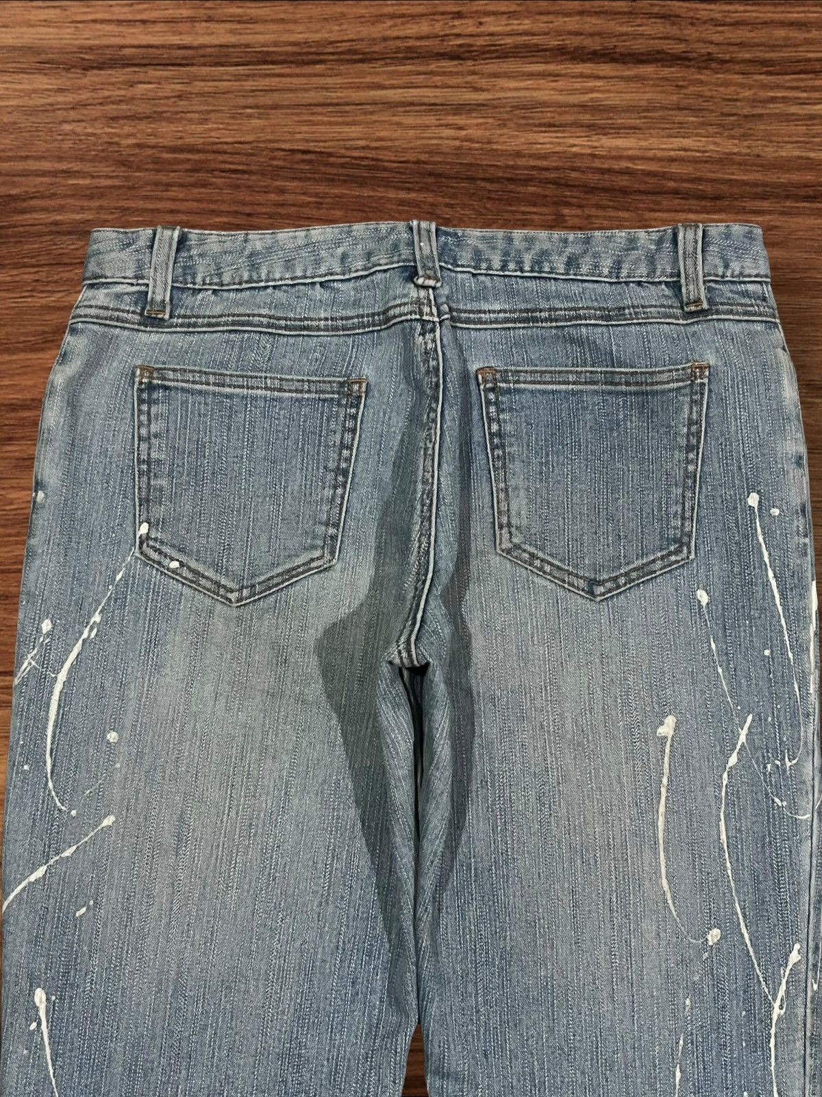 Hysteric Glamour × Japanese Brand × Tornado Mart Japanese Brand Paint Splattered Blue Wash Retro Flare Jeans Size US 29 - 7 Thumbnail