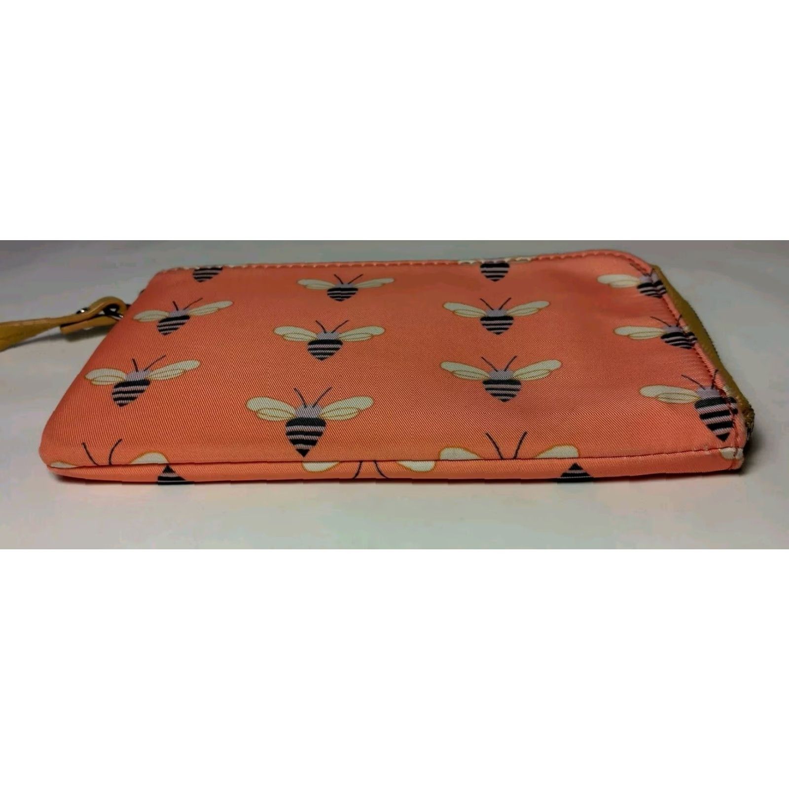 Fossil VINTAGE Fossil Wristlet Wallet Women Pink Bee Print 6.5x4.5 Card Holder Strap Size ONE SIZE - 7 Thumbnail