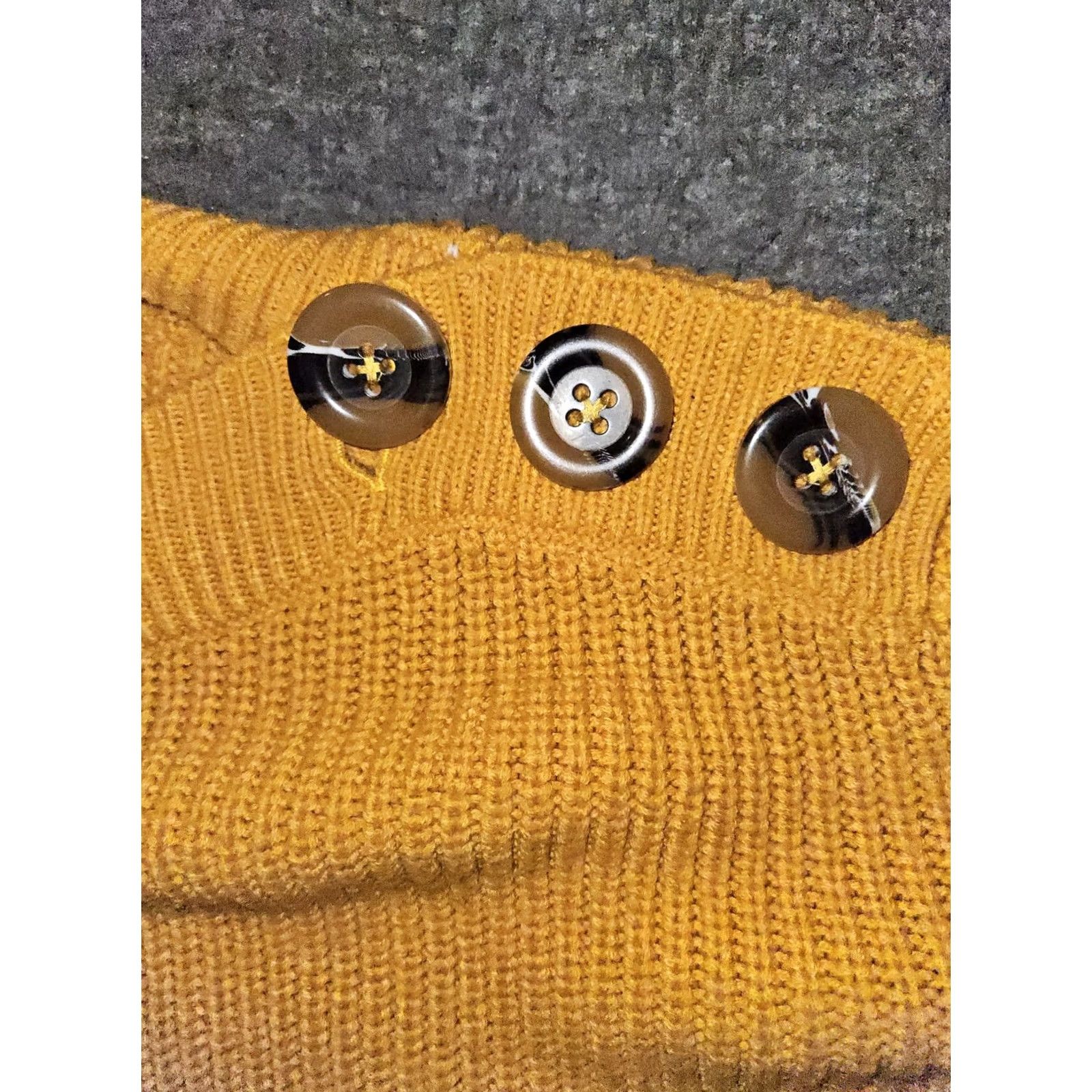 Vintage Philosophy Sweater Women's Small Gold Thick Knit Ribbed Should Button Pullover Knit Acrylic Hand Wash Only Womens Sportswear? Size S / US 4 / IT 40 - 7 Thumbnail
