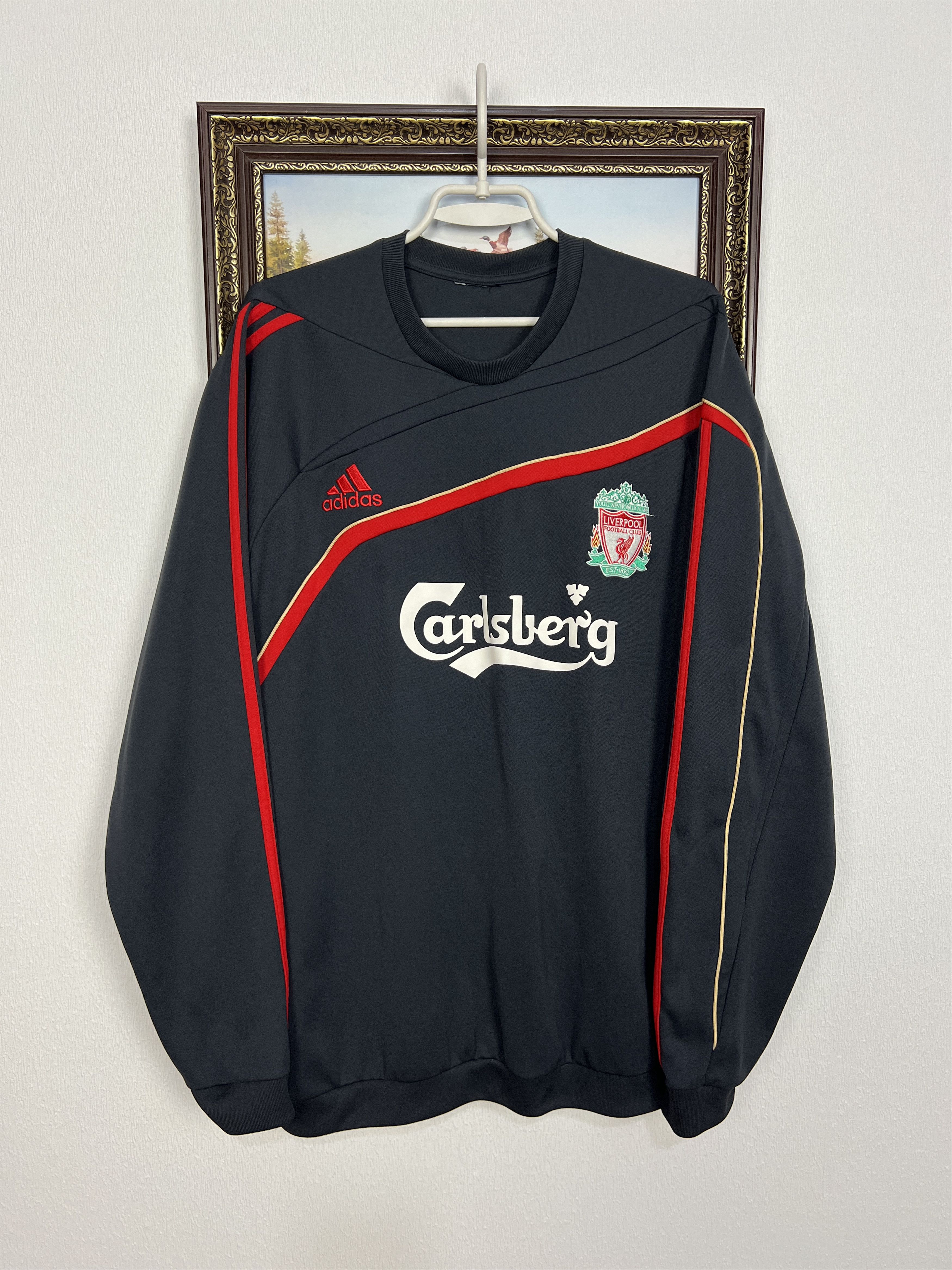 Adidas Liverpool Football Sweatshirt Soccer Track Top Crewneck Size US XL / EU 56 / 4 - 1 Thumbnail