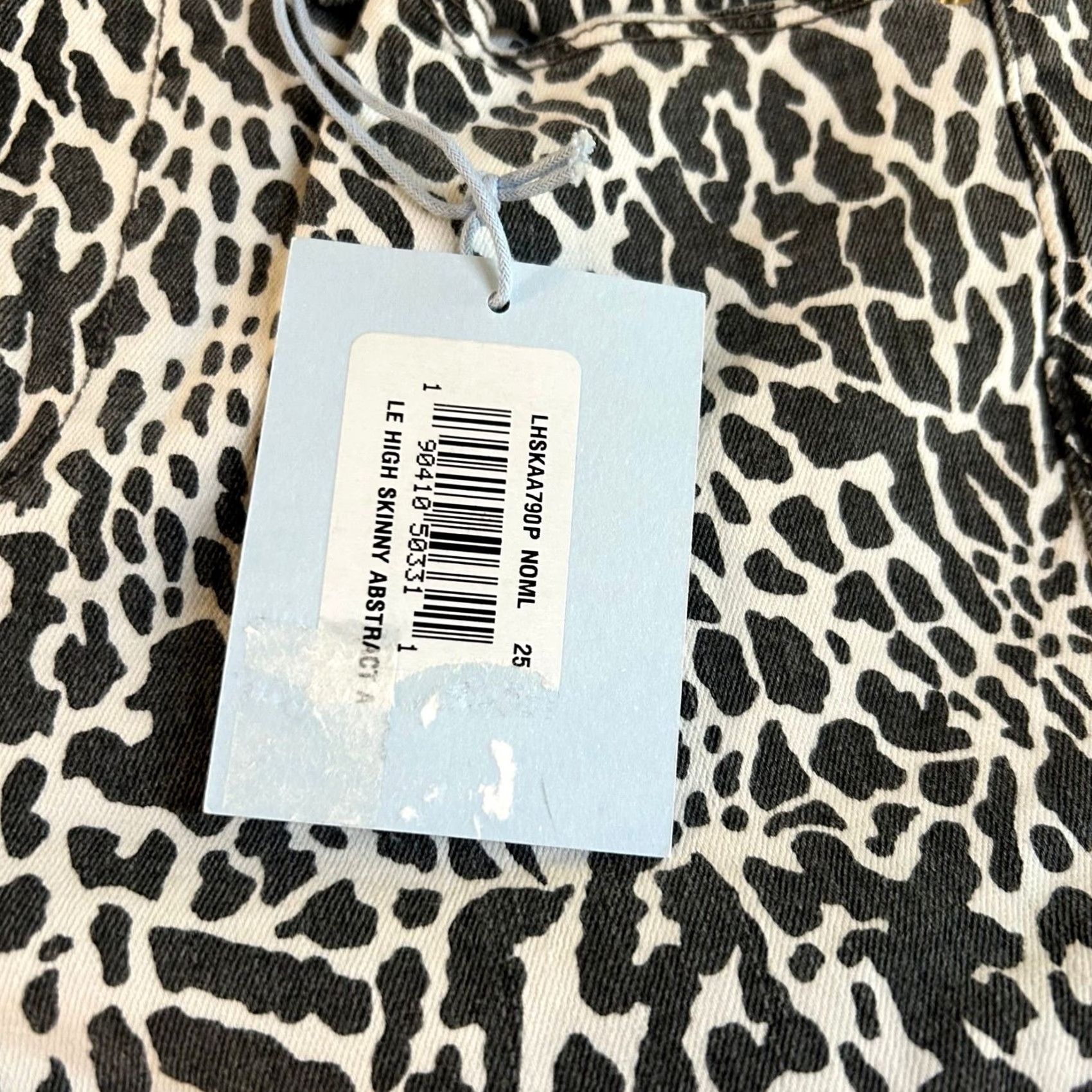 Frame FRAME Le High Skinny Jeans Womens 25 Gray White Animal Print High Rise NWT Jeans Size 42" / US 20 - 5 Thumbnail