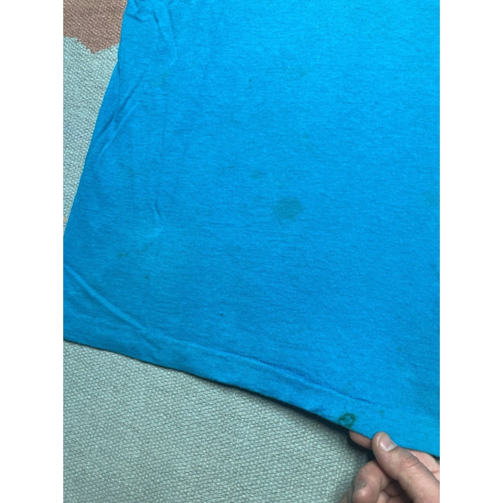 Fruit Of The Loom VINTAGE Fruit of the Loom T-Shirt Pocket 80s Teal Blue Cotton XL Men Blues 80s Pockets Mens XL Size US XL / EU 56 / 4 - 2 Thumbnail