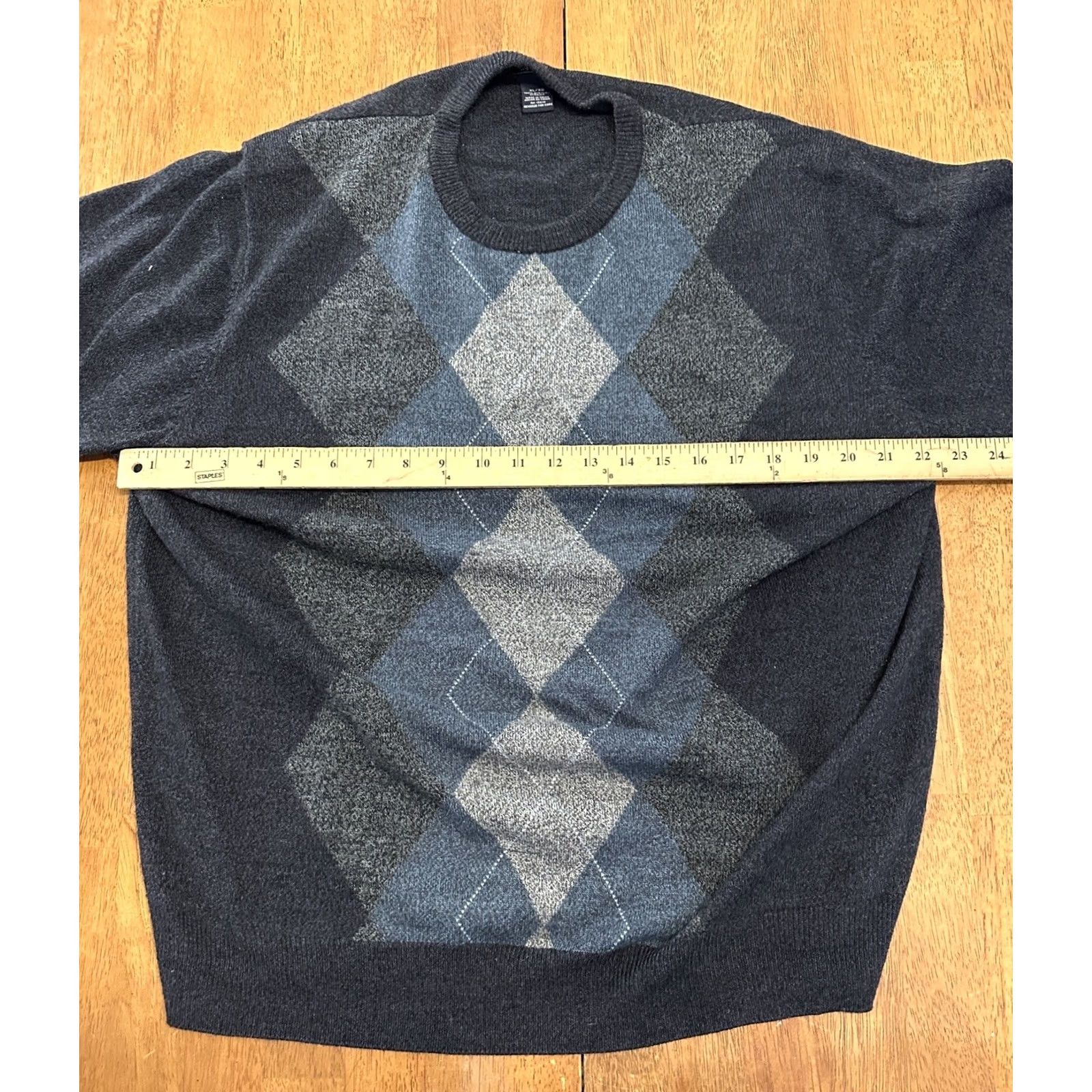 Dockers DOCKERS Argyle Knit Sweater XL Gray Geometric Casual Pullover Mens Size US XL / EU 56 / 4 - 4 Thumbnail