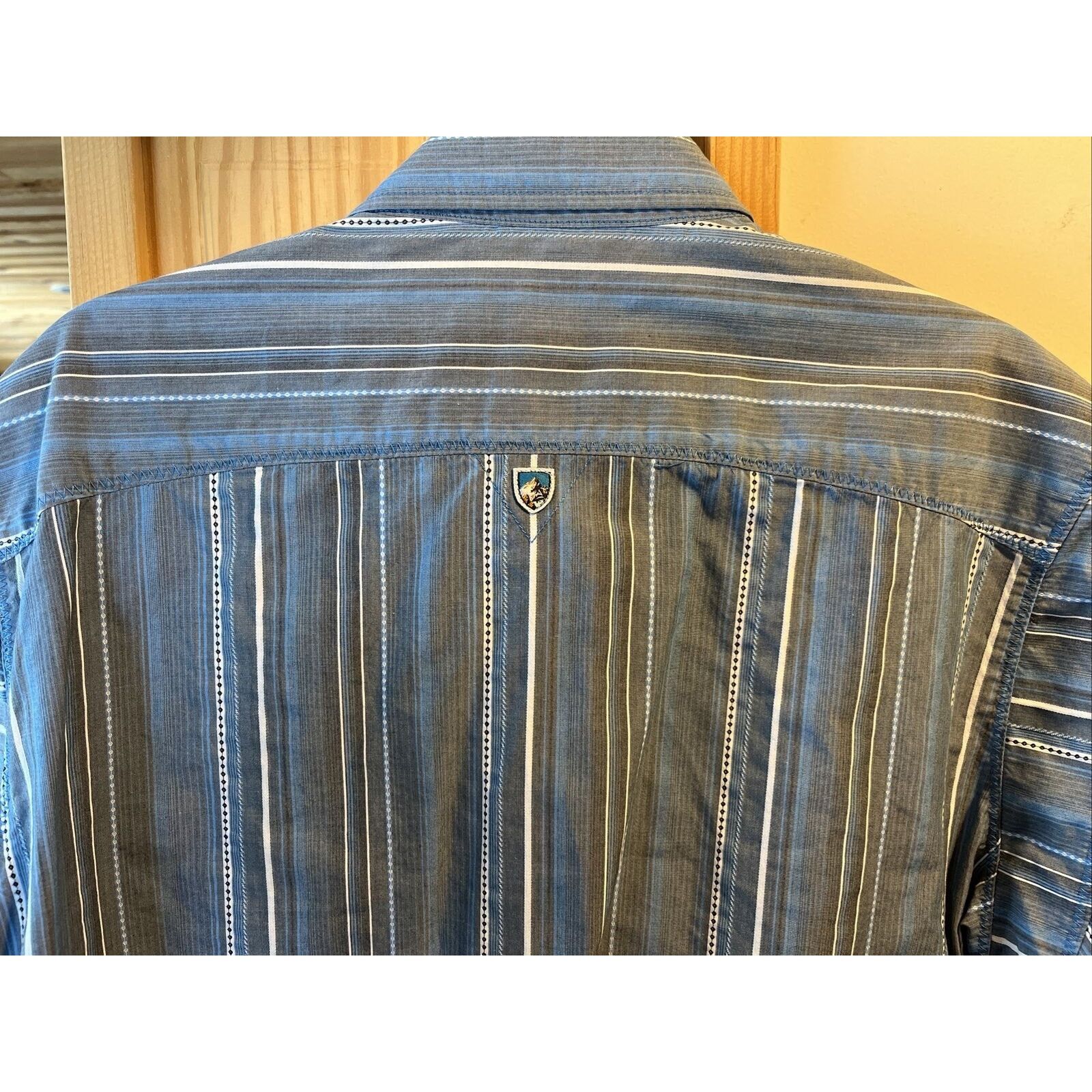 Kuhl Kühl Suncel Men’s L Blue White Striped Cotton Tencel Shirt Size US L / EU 52-54 / 3 - 8 Thumbnail