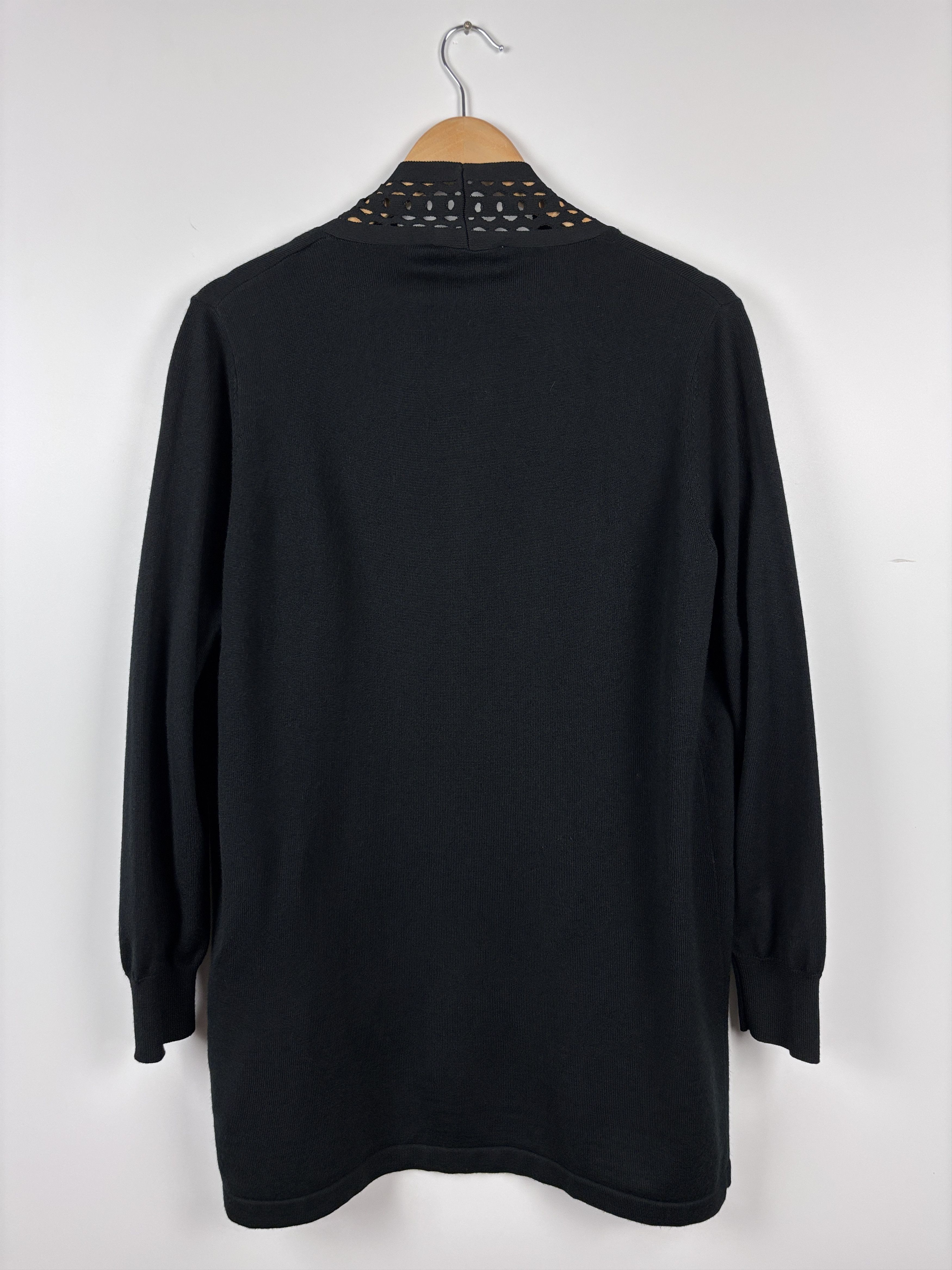 Sandro Sandro Paris Open Long Cardigan Wool Acrylic Black Size 3 Size M / US 6-8 / IT 42-44 - 8 Thumbnail