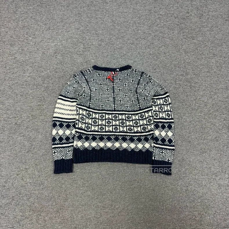 Thom Browne Thom Browne Navy and white vintage jacquard crew-neck knit Size US M / EU 48-50 / 2 - 2 Thumbnail