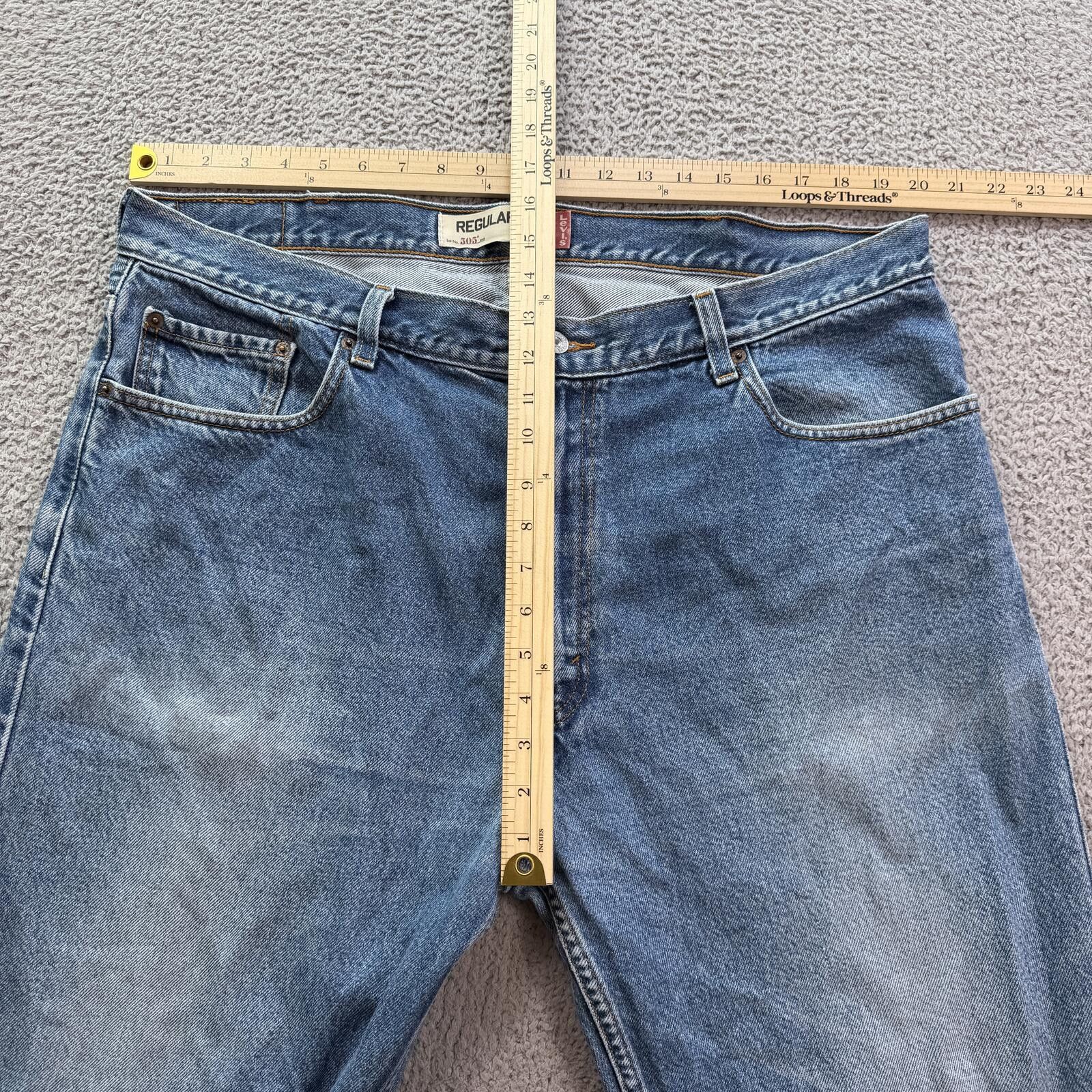 Levi's Vintage Levi’s 505 Baggy Denim Jeans Y2K Regular Fit 42x30 Size US 42 / EU 58 - 4 Thumbnail