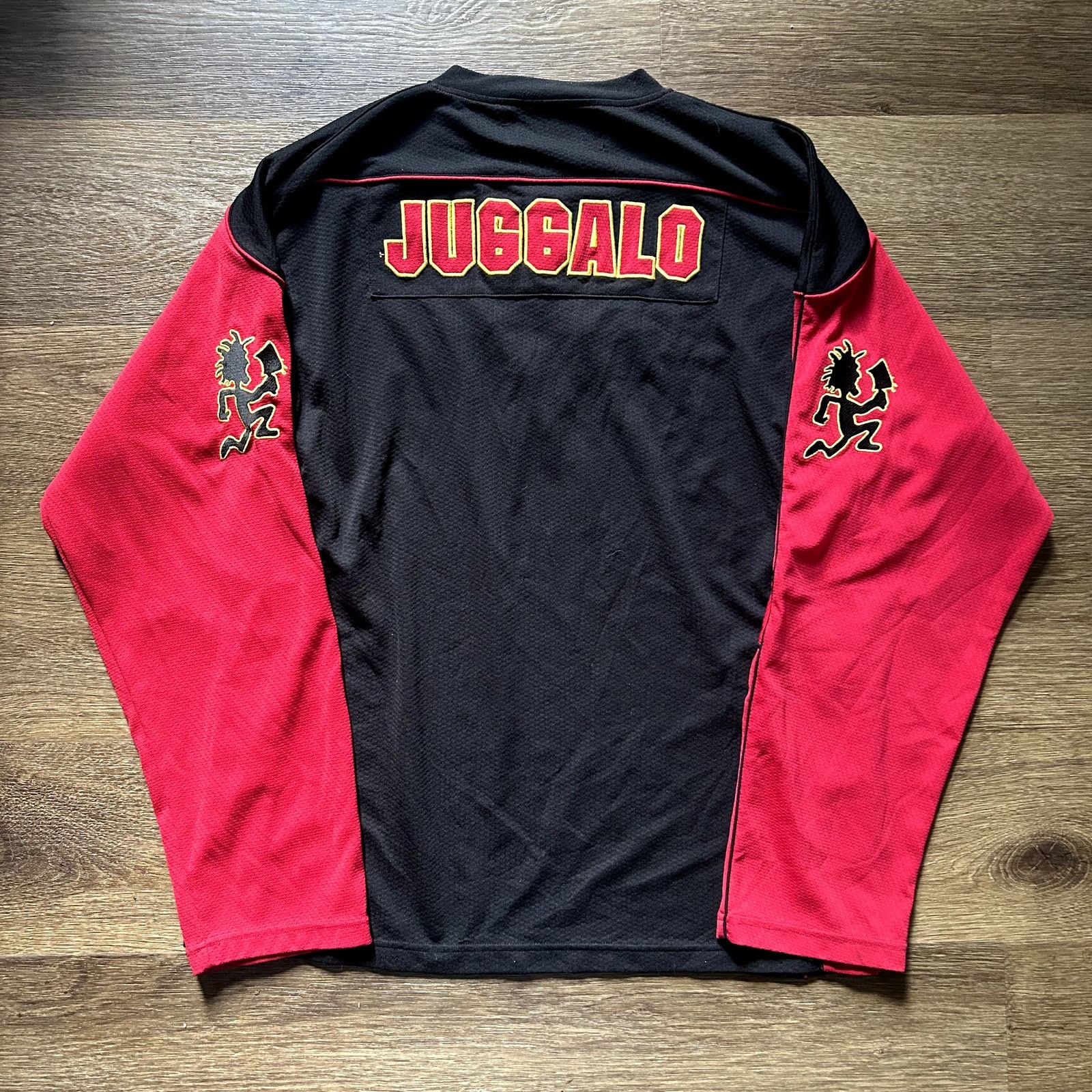 Vintage ICP Red and Black Juggalo Jersey Long Sleeve Size US L / EU 52-54 / 3 - 3 Thumbnail
