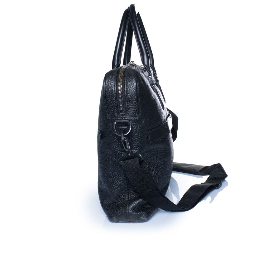 Hugo Boss Hugo Boss, grained leather laptop bag in black Size ONE SIZE - 4 Thumbnail