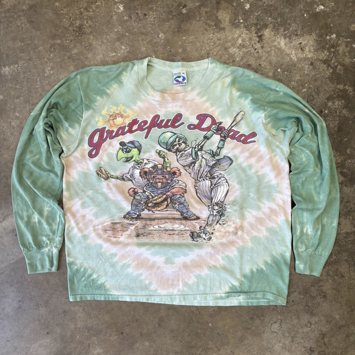 Vintage 90s Grateful Dead “Steal Your Base” L/S Tie Dye Tour Shirt Size US XL / EU 56 / 4 - 1 Thumbnail