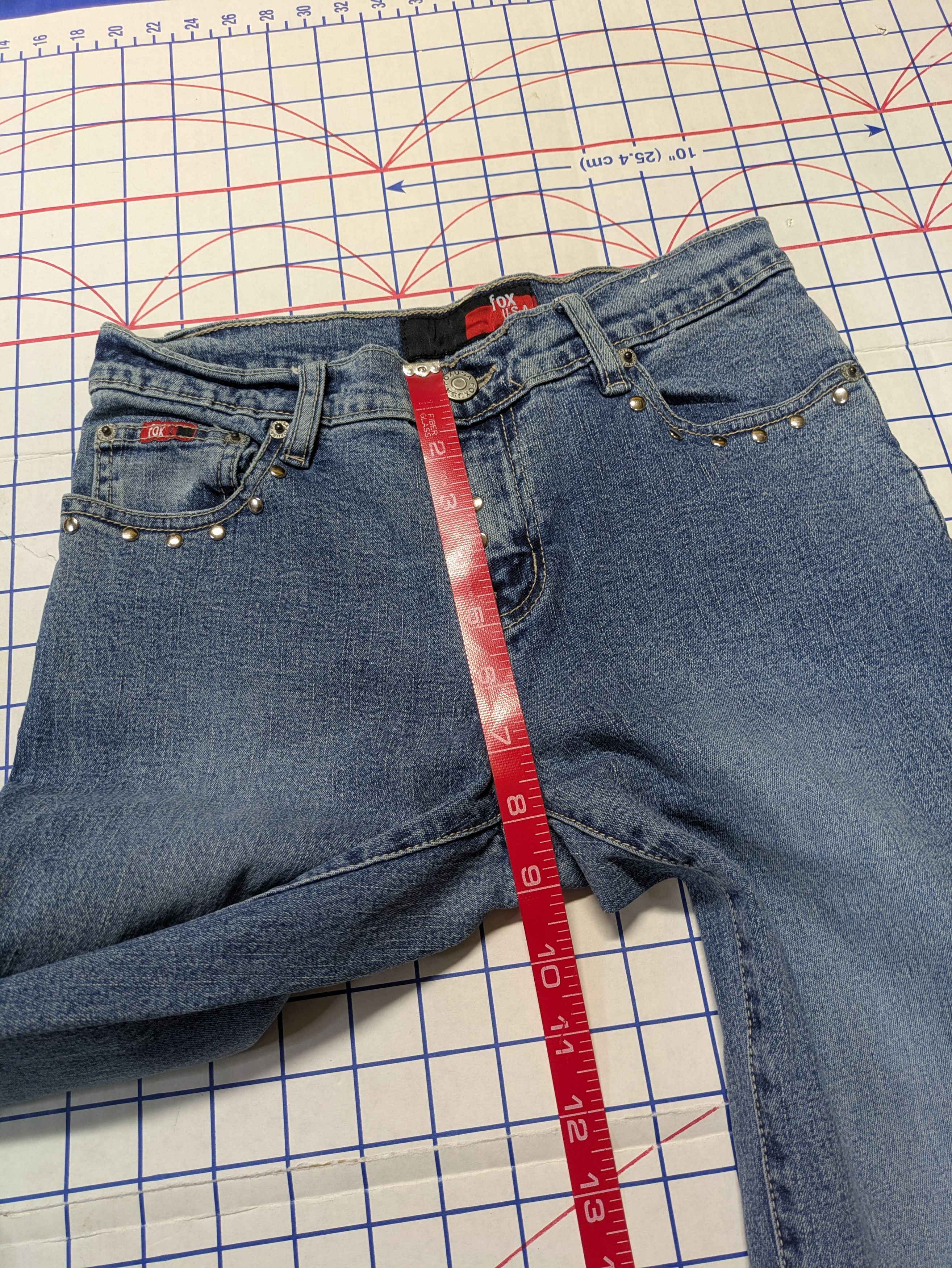 Japanese Brand Vintage Pierced Studded Emo Punk Flared Jeans by Fox size 1 Size 27" / US 4 / IT 40 - 11 Thumbnail
