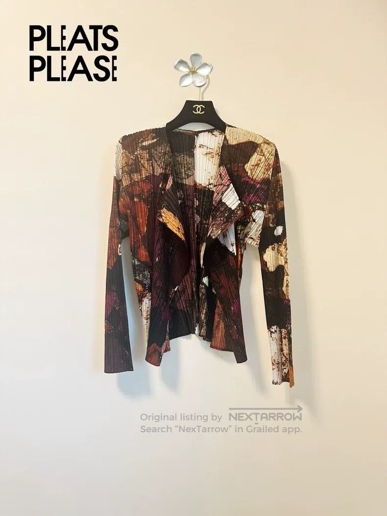 Issey Miyake Issey Miyake Autumn-tone Rock Print Cardigan Size L / US 10 / IT 46 - 1 Thumbnail
