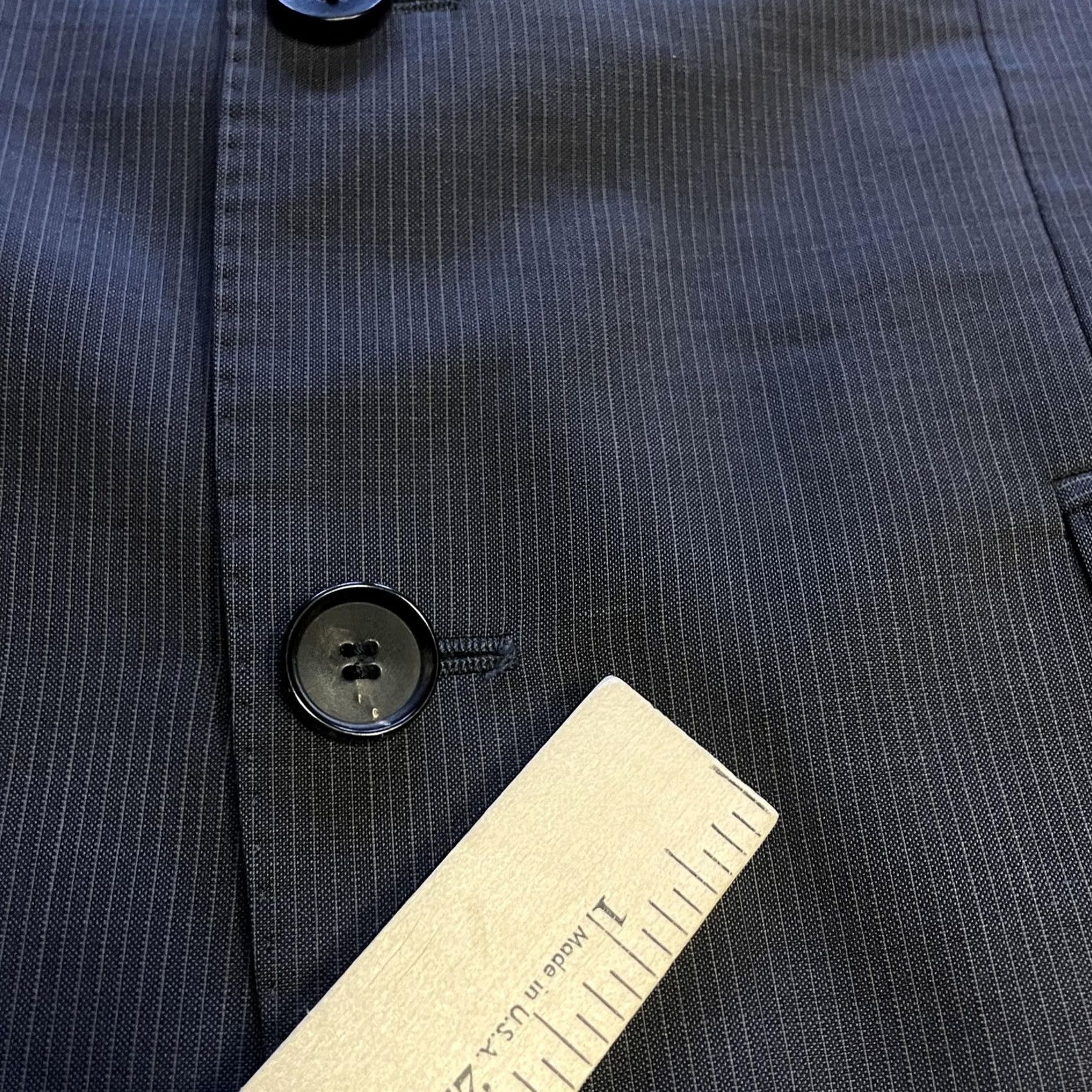 Hugo Boss HUGO BOSS Blazer Mens 40S Navy Pinstripe Wool Sport Coat Jacket Single-Breasted Two-Button Notch Lapel 2 Piece Formal Business Size 40R - 2 Thumbnail