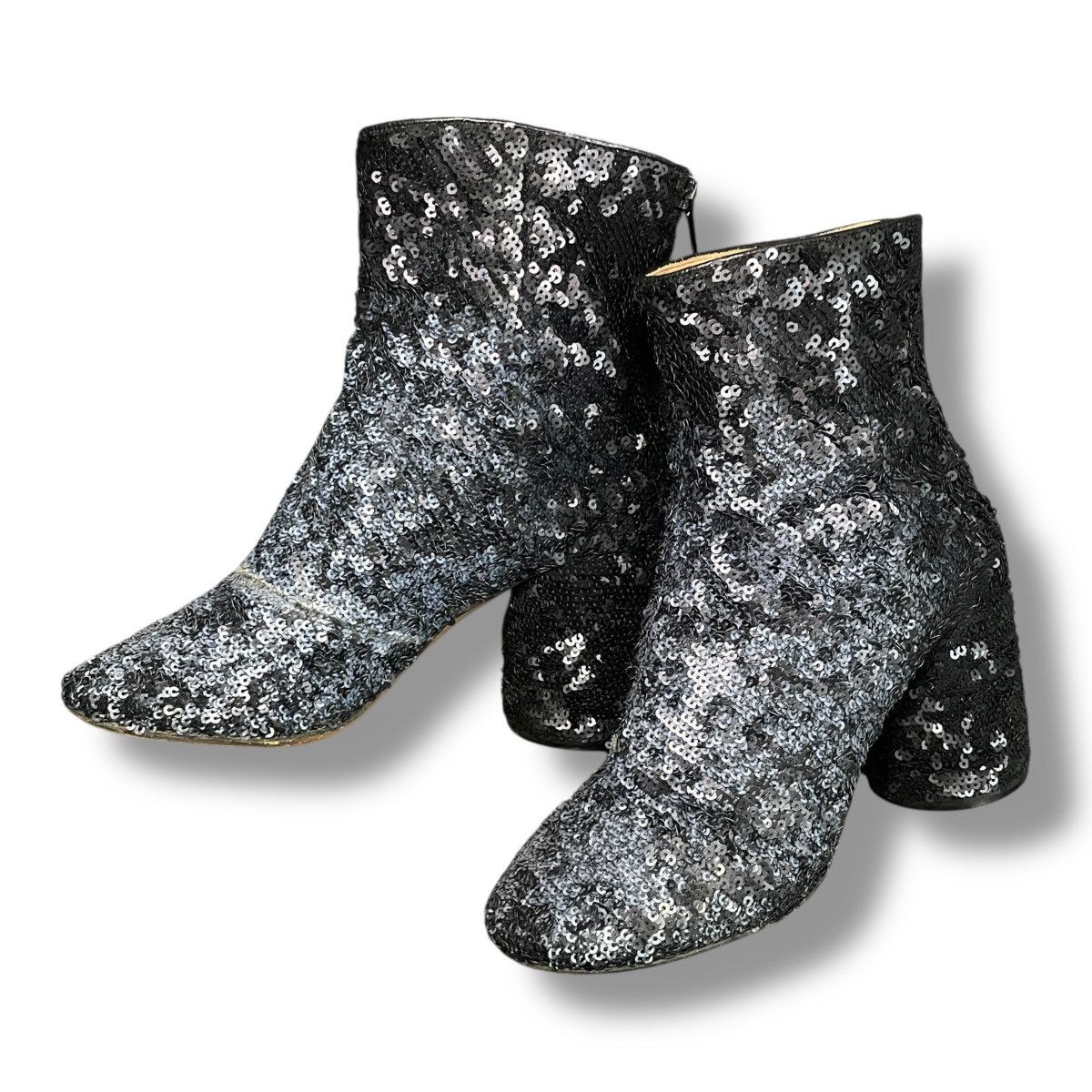 Maison Margiela Maison Margiela Line 22 Sequined Round-toe Ankle Boots Size US 7 / IT 37 - 1 Thumbnail
