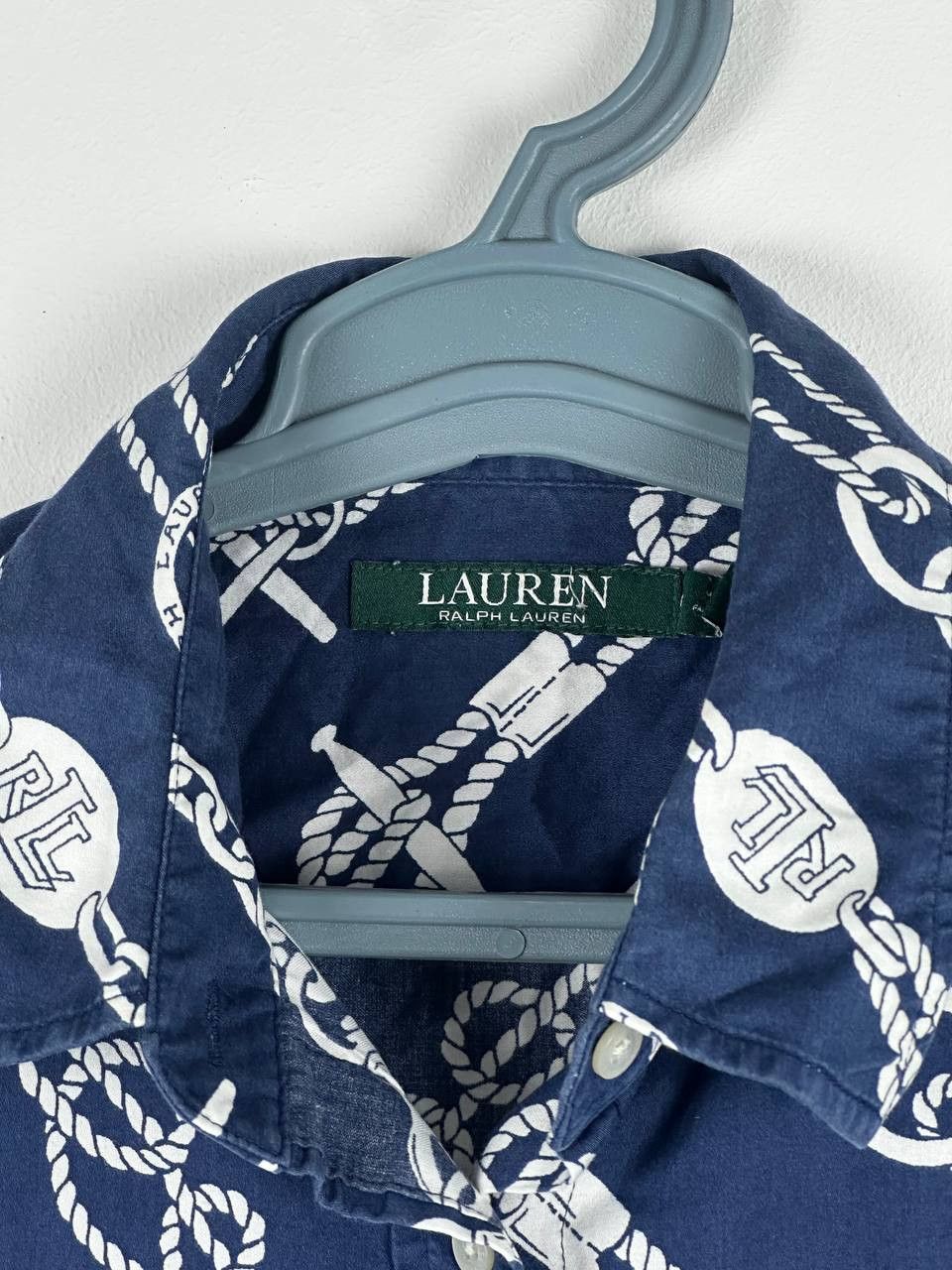 Lauren Ralph Lauren Luxury Rare Lauren Ralph Lauren Blue Chains Print Shirt Size M / US 6-8 / IT 42-44 - 4 Thumbnail