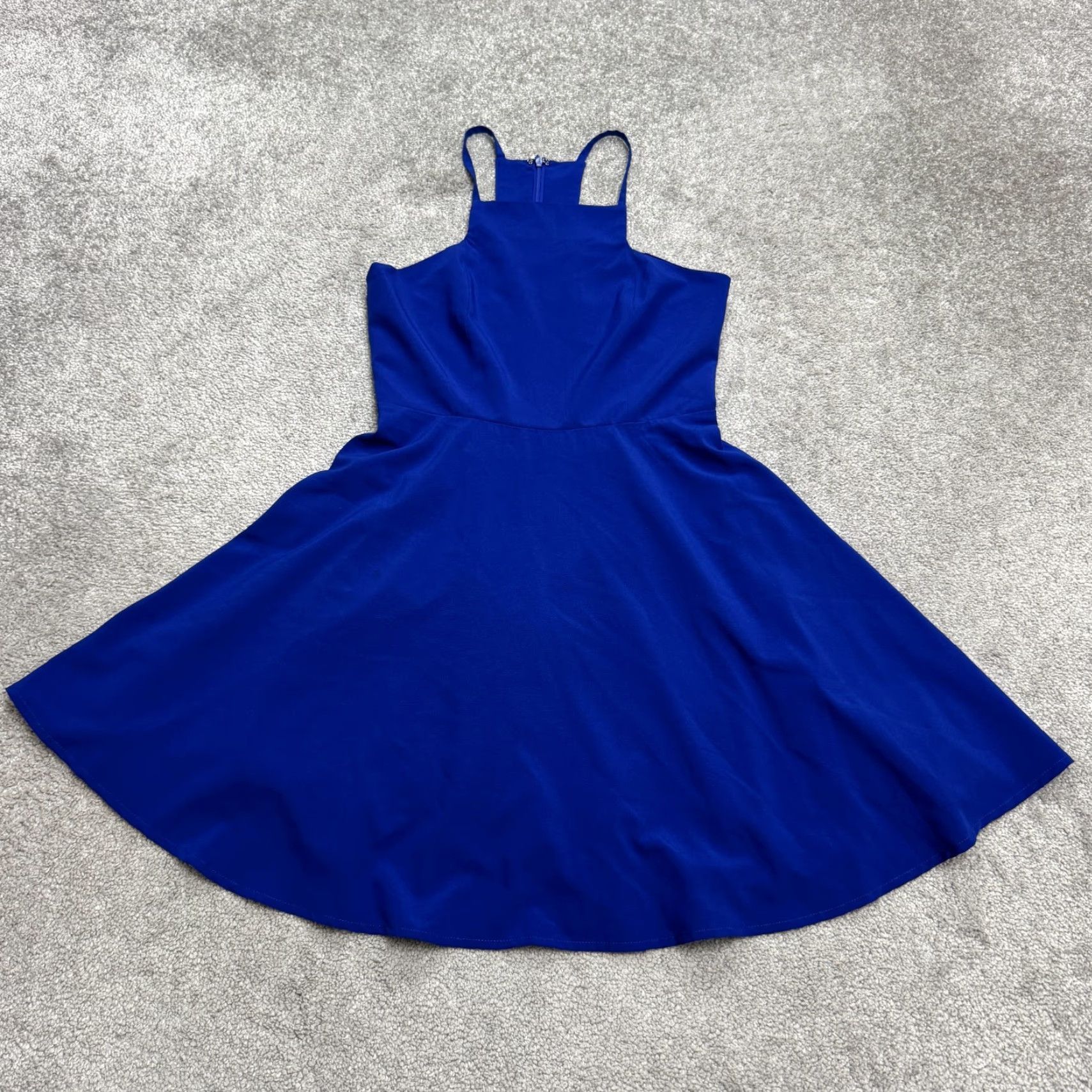 Lulus Lulus Dress Womens Sleeveless Halter A-Line Mini Skater Fit & Flare Royal Blue Size S / US 4 / IT 40 - 4 Thumbnail