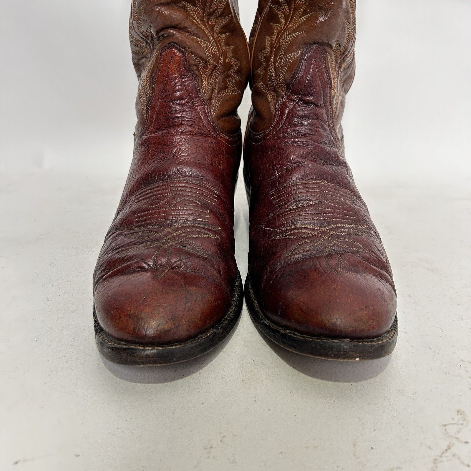 Tony Lama Vintage Tony Lama Leather Cowboy Boots Gold Label “Brown” Size US 8.5 / EU 41-42 - 8 Thumbnail