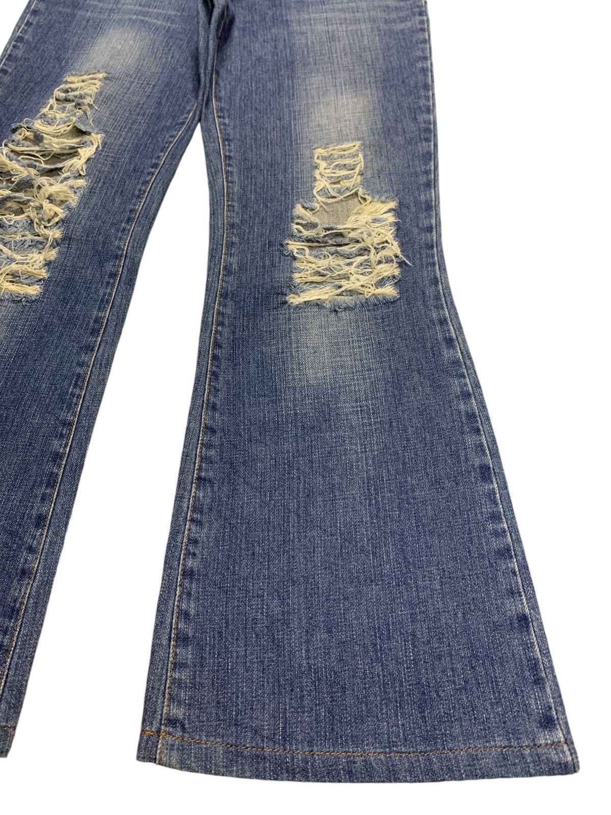 Dolce & Gabbana Vintage Dolce Gabbana Faded Wash Distressed Flare Jeans Size 29" - 7 Thumbnail