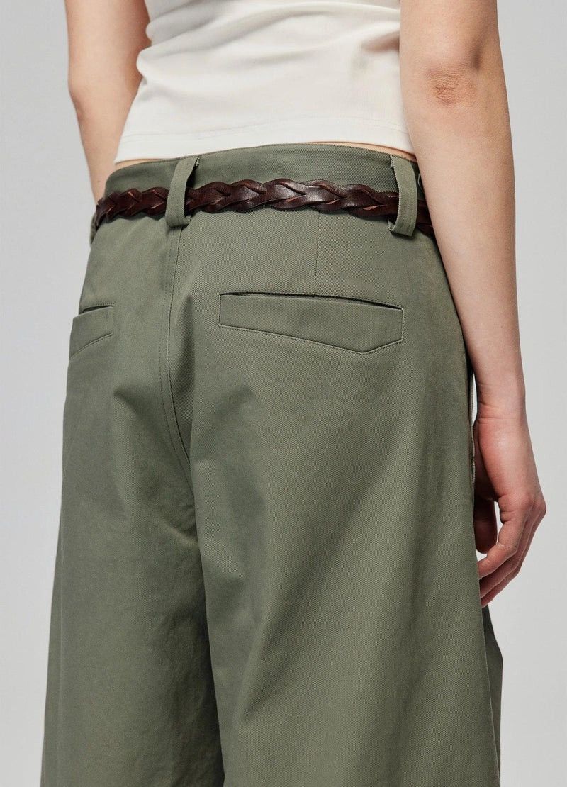 SIMPLE PROJECT Olive Darted Knee Cotton Trousers Size US 34 / EU 50 - 5 Thumbnail
