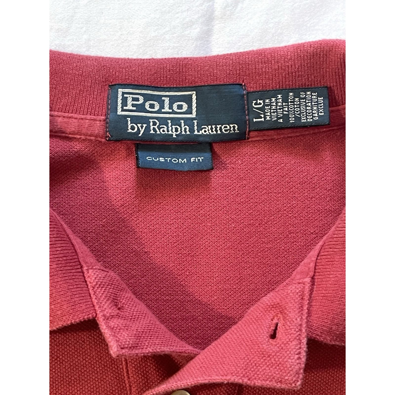 Polo Ralph Lauren Polo Ralph Lauren Custom Fit Mens Size L Burgundy Cotton Size US L / EU 52-54 / 3 - 3 Thumbnail