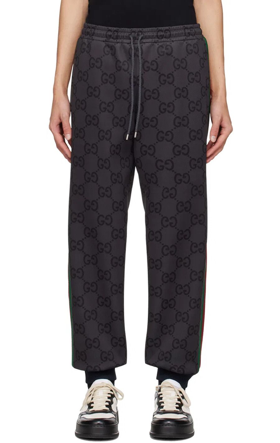 Gucci GUCCI dark gray jumbo GG jogger pants Size XL Size US 36 / EU 52 - 2 Thumbnail