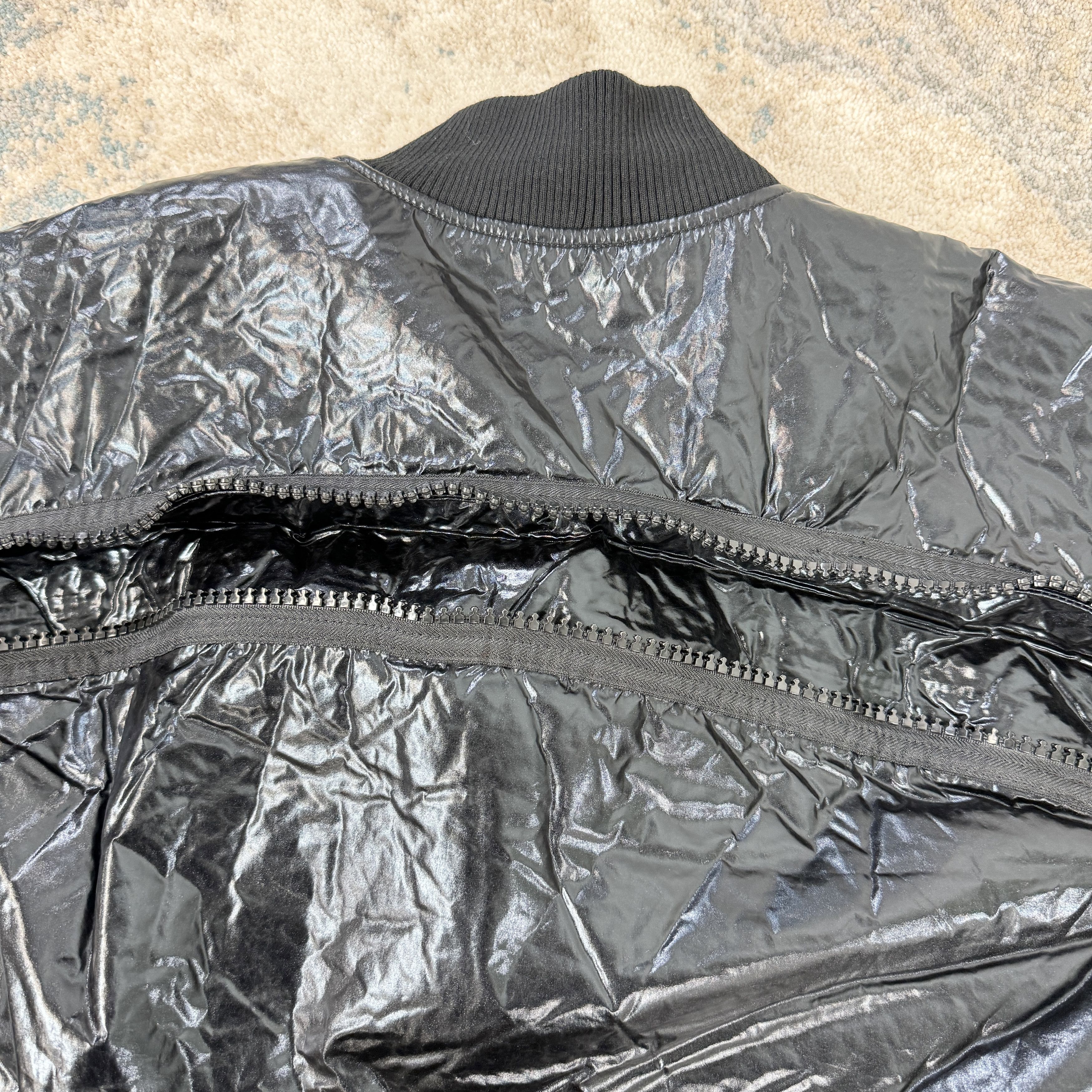 Dries Van Noten Dries Van Noten Vellow Crinkle Bomber Jacket Black RRP £1050 Size US S / EU 44-46 / 1 - 8 Thumbnail