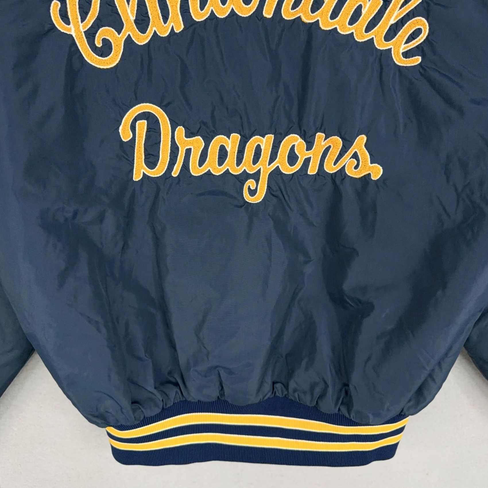 Dunbrooke VINTAGE Dunbrooke Clintondale Dragons Jacket Mens Small Navy Pla Jac 80s Bomber Jacket Size US S / EU 44-46 / 1 - 7 Thumbnail