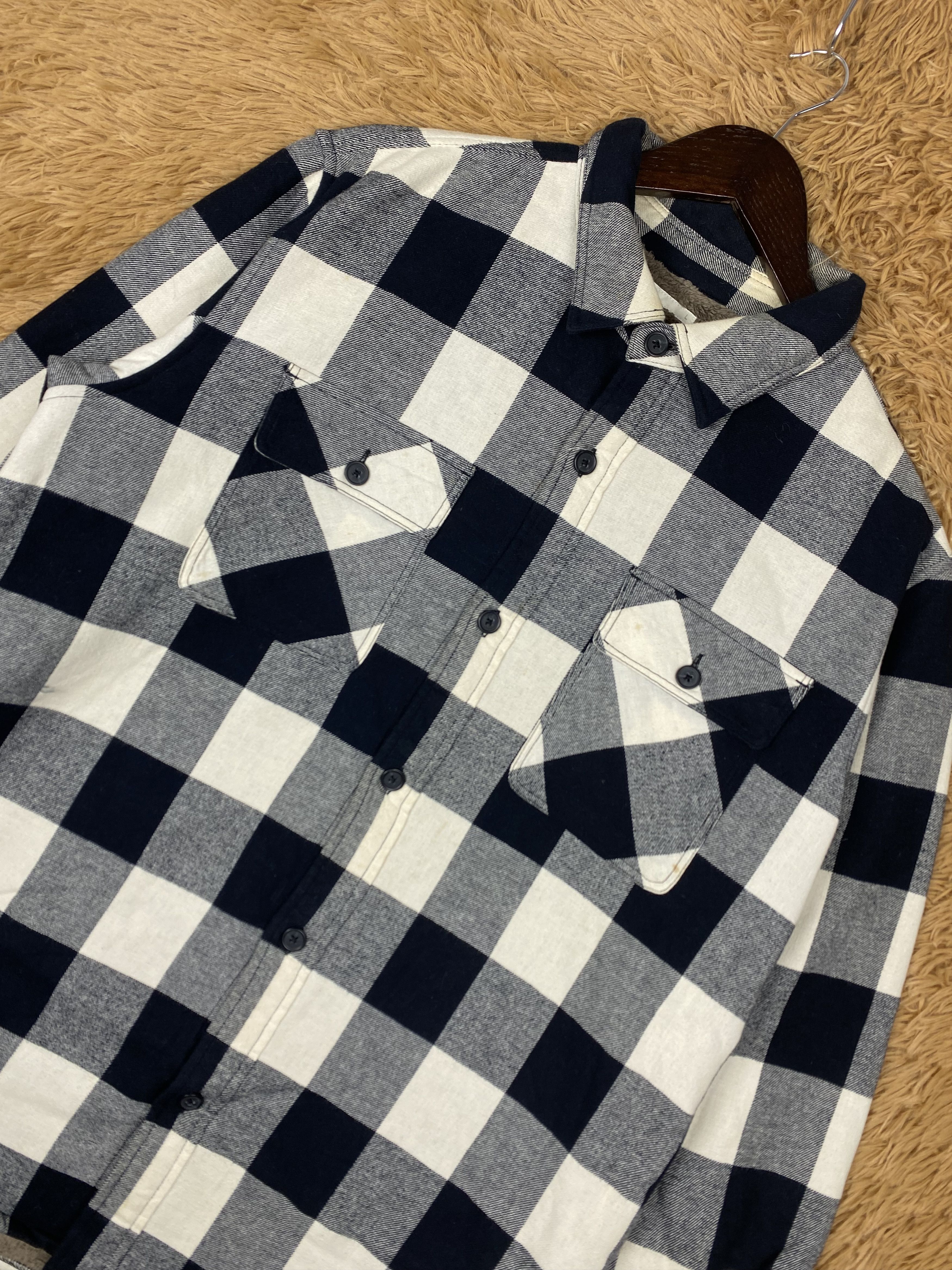 GU Vintage GU Checkered Fleece Lining Jacket DJ0432 Size US L / EU 52-54 / 3 - 2 Thumbnail