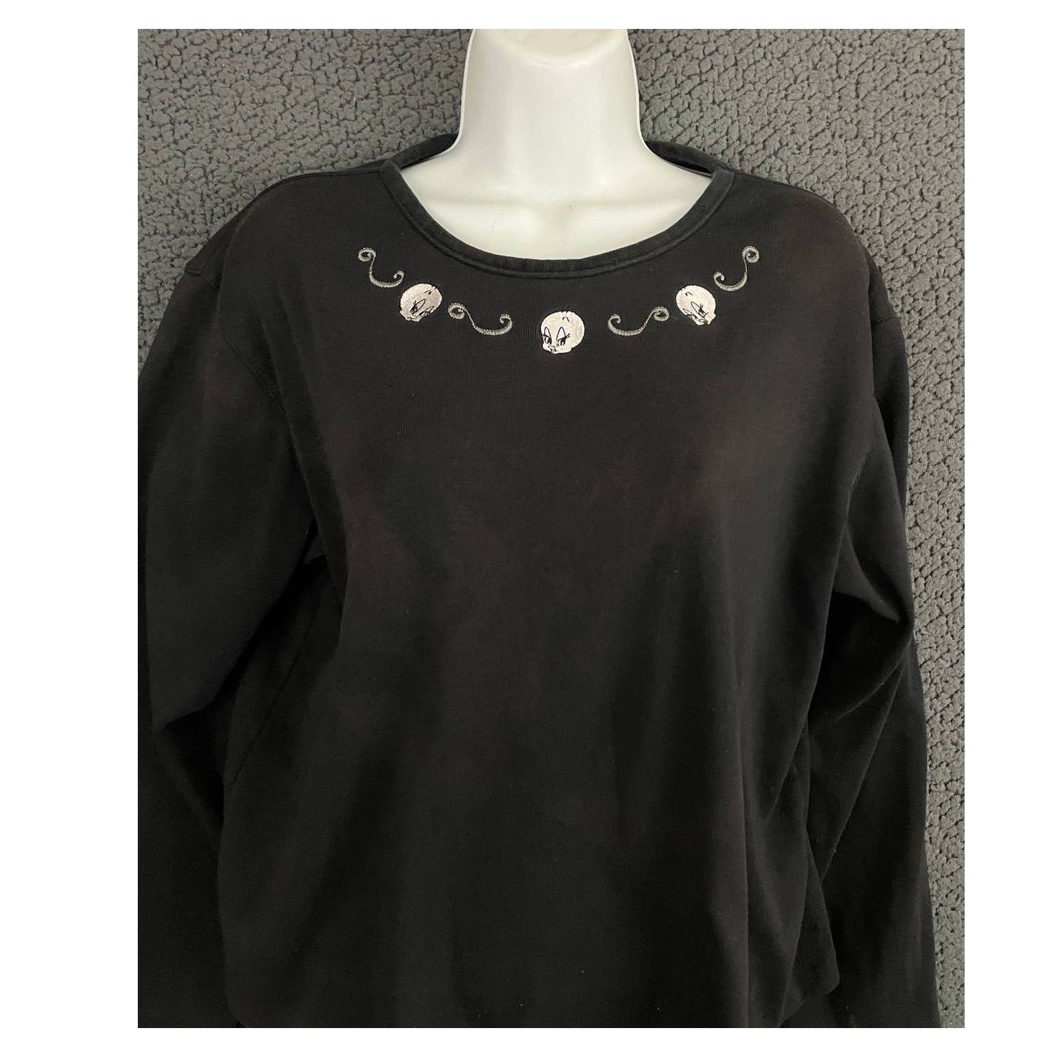Warner Bros VTG Tweety Bird Long Sleeve T-Shirt XL Monochrome 90s Y2K Size XL / US 12-14 / IT 48-50 - 3 Thumbnail