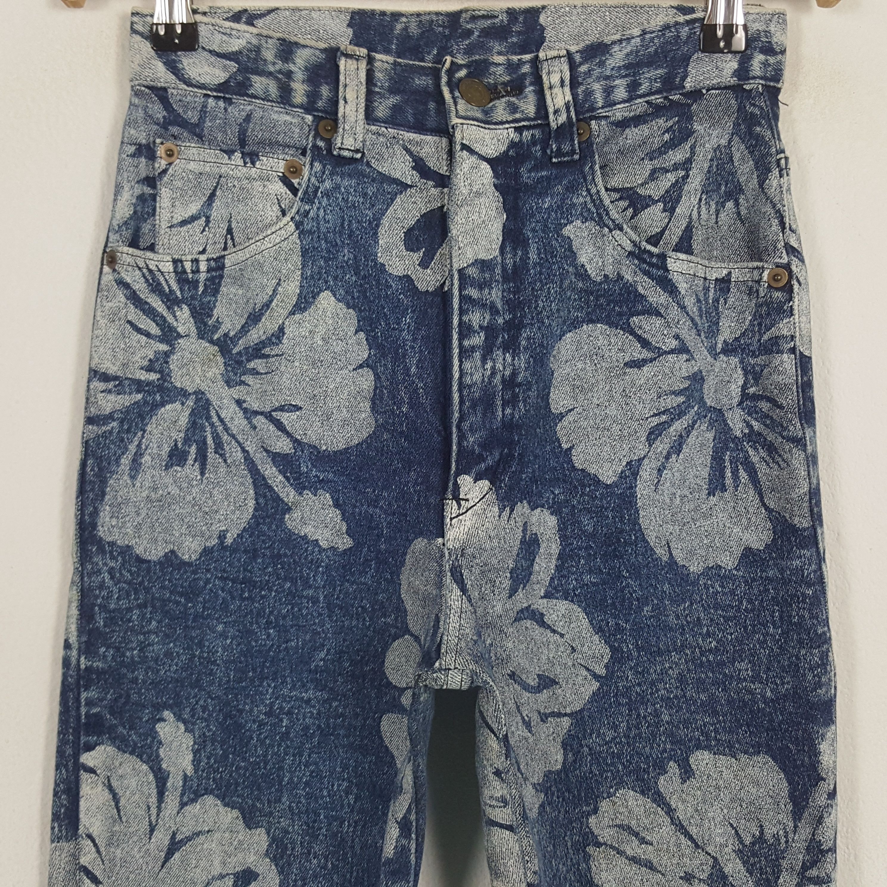 Japanese Brand × Vintage Vintage RYU Sports Fullprinted Denim Jeans Size 23" - 2 Thumbnail