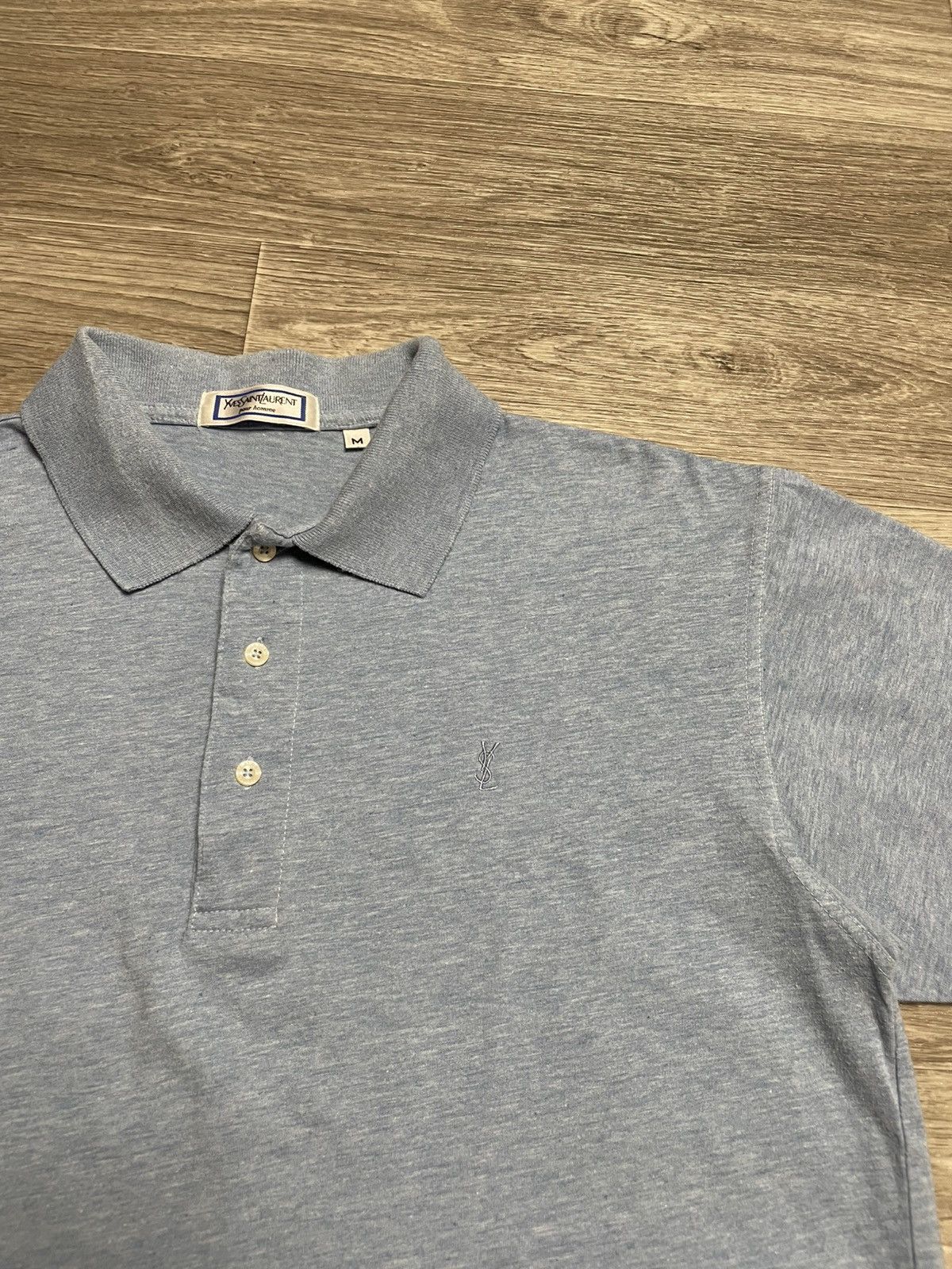 Yves Saint Laurent Vintage Yves Saint Laurent YSL Blue Polo Shirt Size US M / EU 48-50 / 2 - 2 Thumbnail