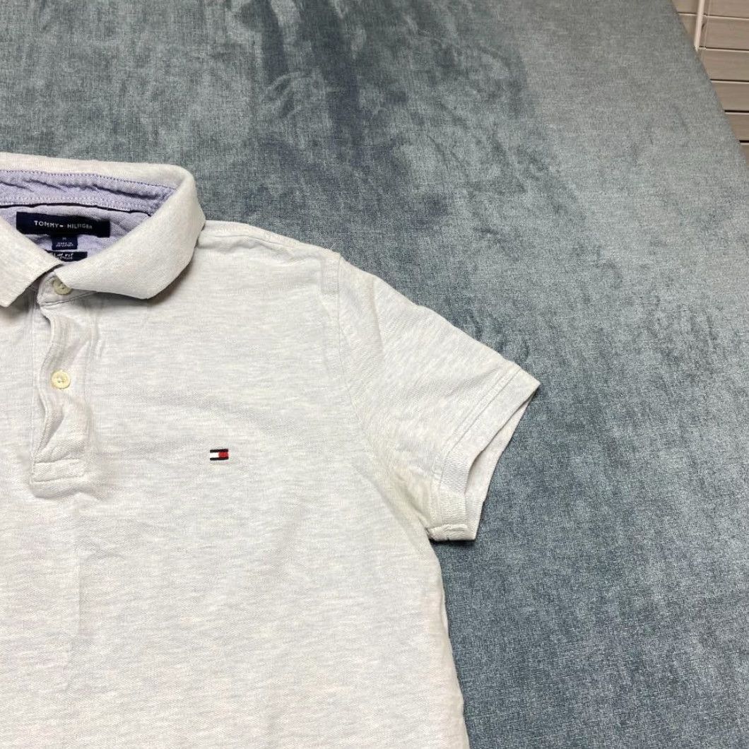Tommy Hilfiger Tommy Hilfiger Polo Shirt Mens Medium Heather Gray Cotton Stretch Logo Slim Fit Size US M / EU 48-50 / 2 - 5 Thumbnail