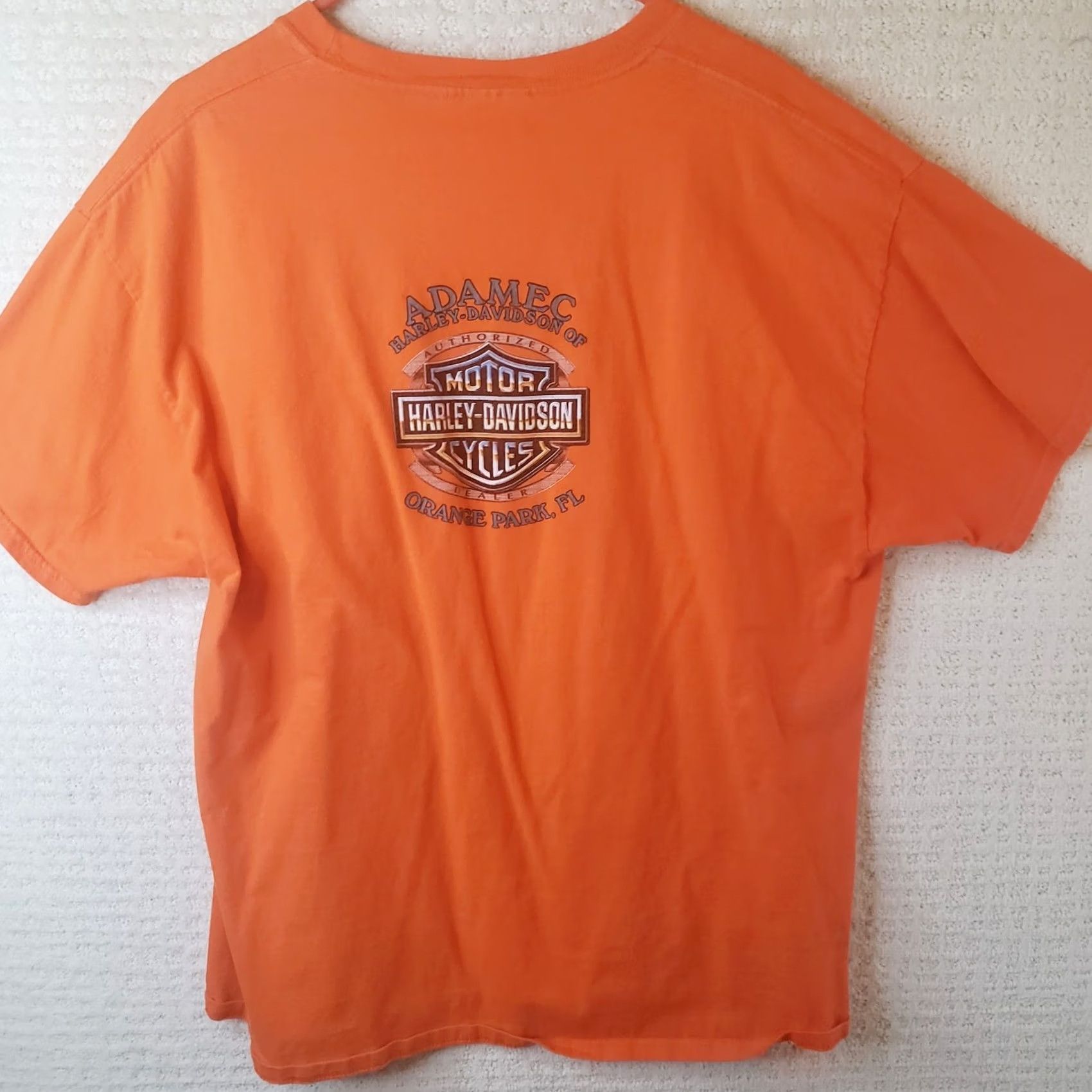 Harley Davidson Harley-Davidson Orange Tie Dye Starburst T-Shirt XL Adult Orange Motorcycle Mens Size US XL / EU 56 / 4 - 6 Thumbnail