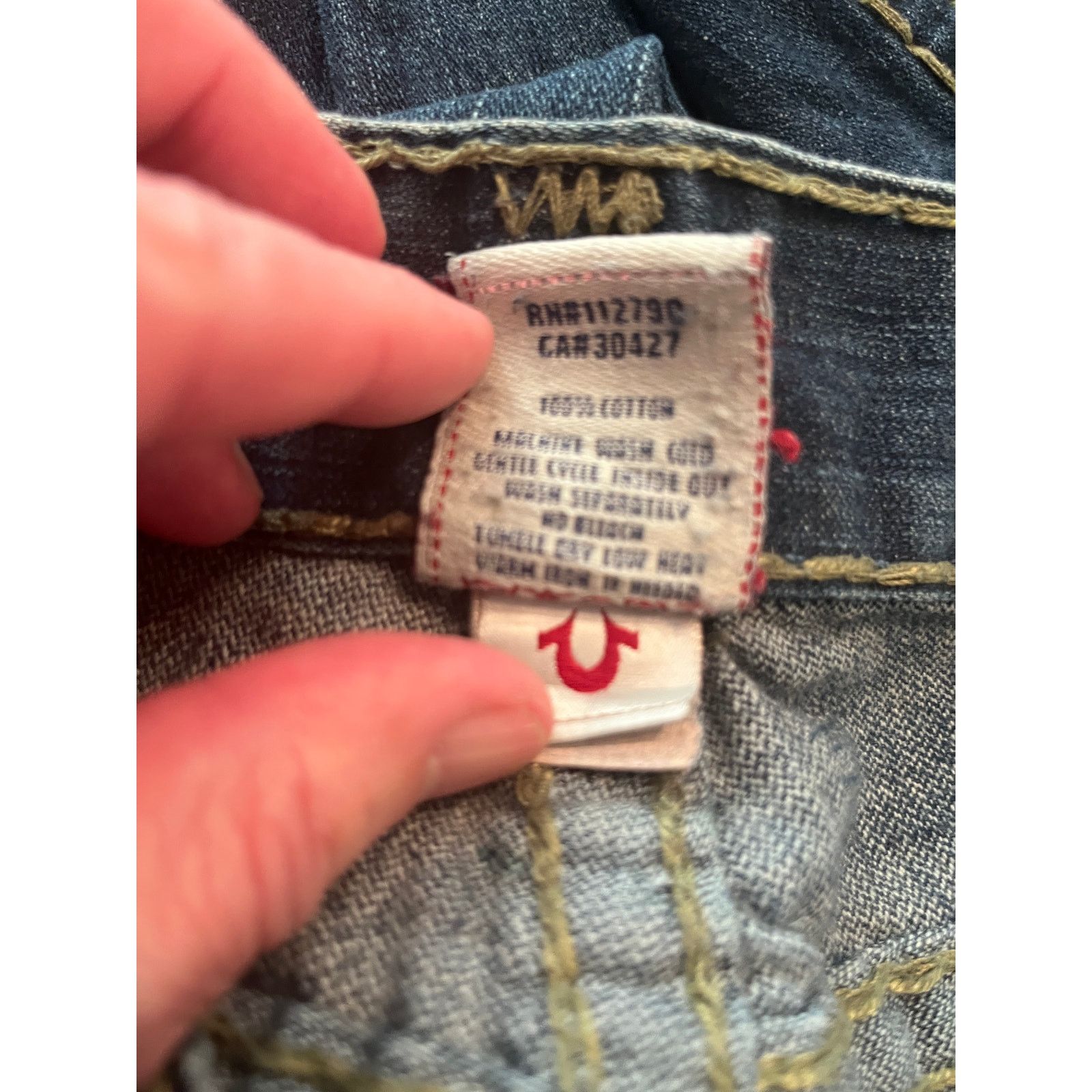 True Religion True Religion, Billy Super T, Gold Stitch Denim, Made USA 29 Size 29" - 9 Thumbnail