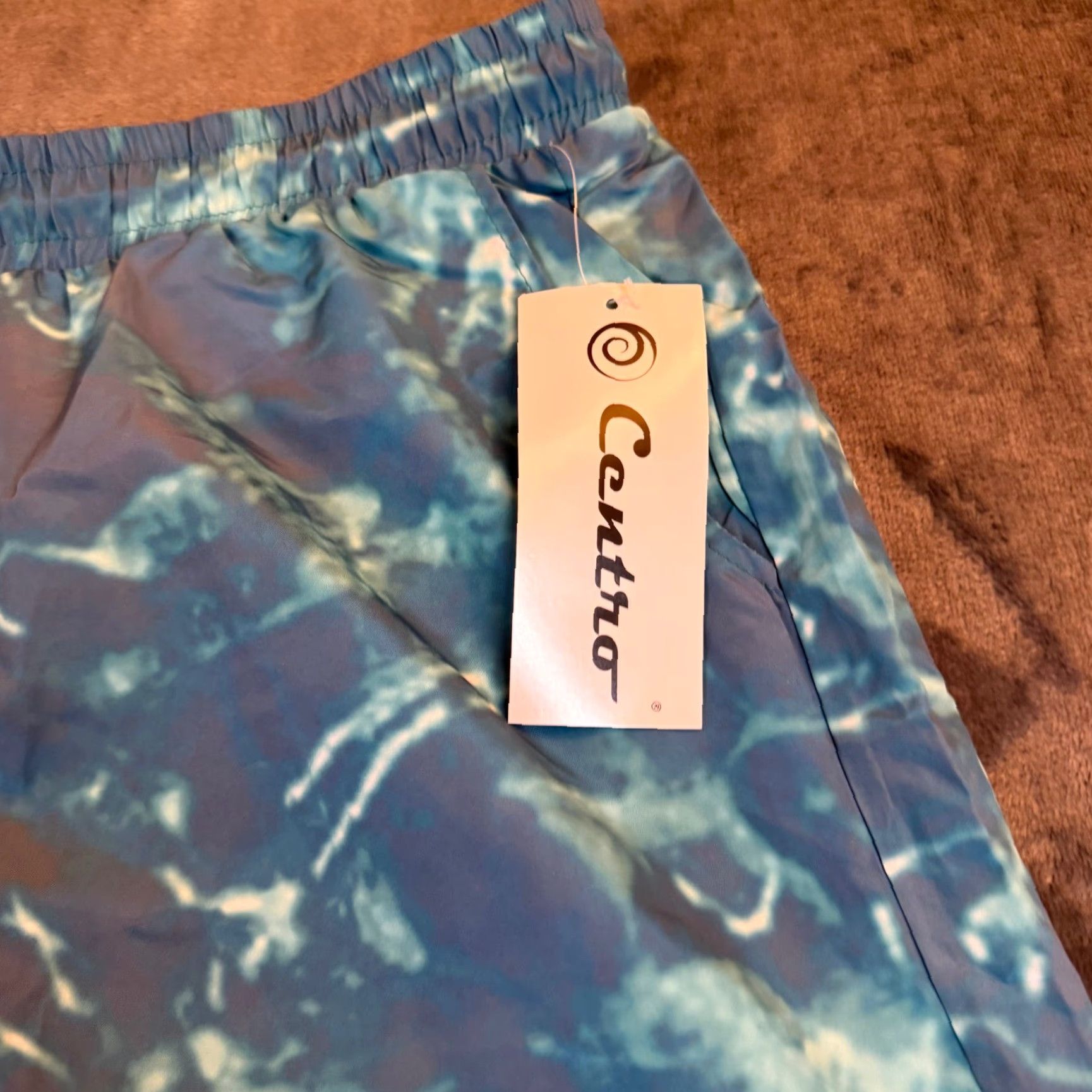 Vintage VINTAGE Centro Swim Trunks Shorts Blue Tie Dye Elastic Waist Drawstring Mens Medium NWT Size US 31 - 2 Thumbnail