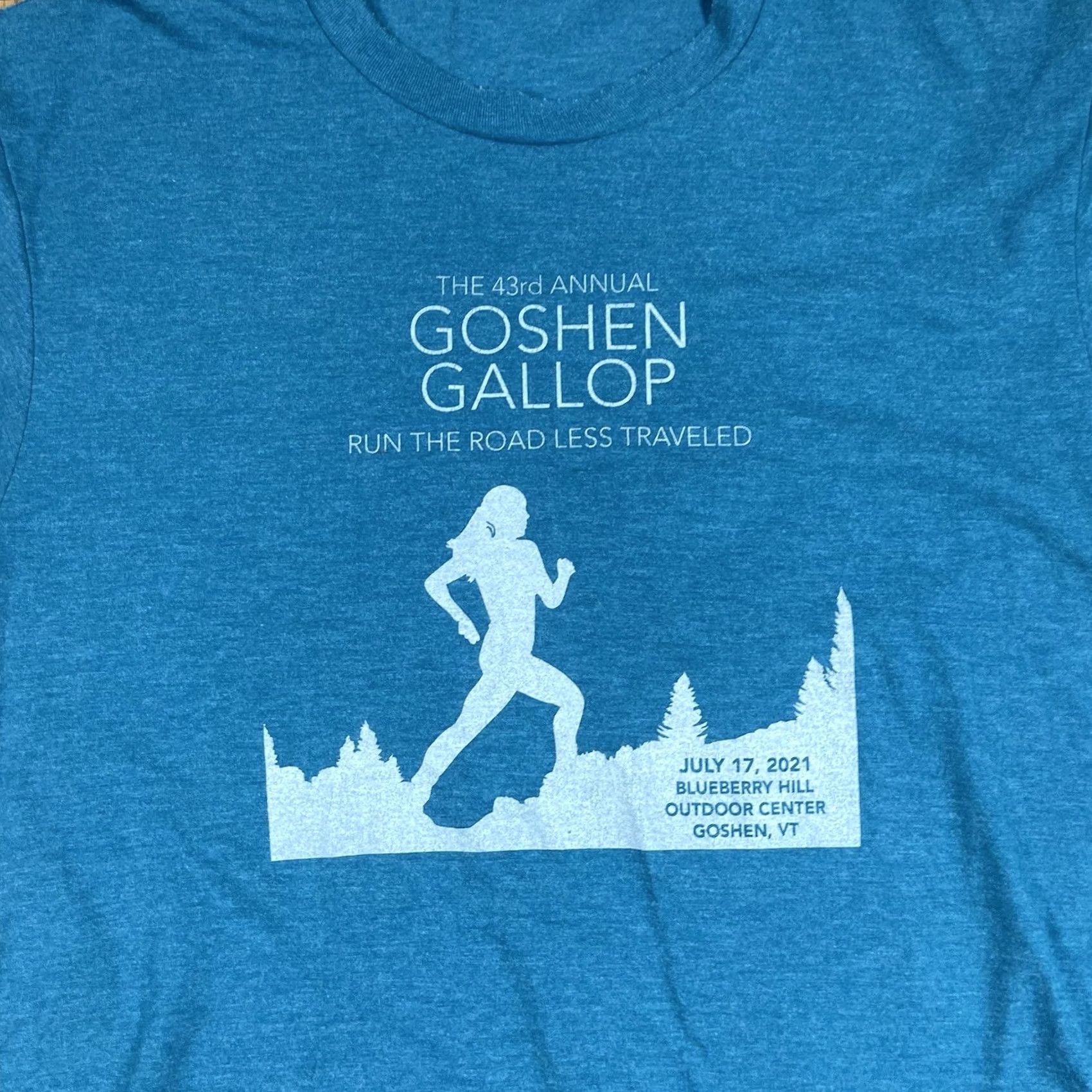 Vintage Dist Rict T-Shirt Medium Blue The 43rd Annual Goshen Gallop Run Graphics Mens M Size US M / EU 48-50 / 2 - 2 Thumbnail