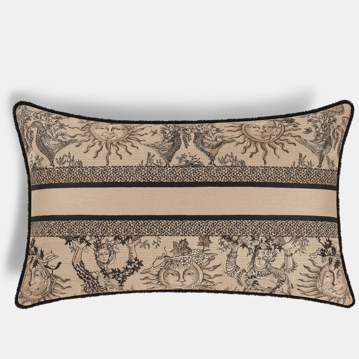 Dior o1bcso1str1025 Size: OS/ Rectangular Pillow in Beige/Black Size ONE SIZE - 2 Thumbnail