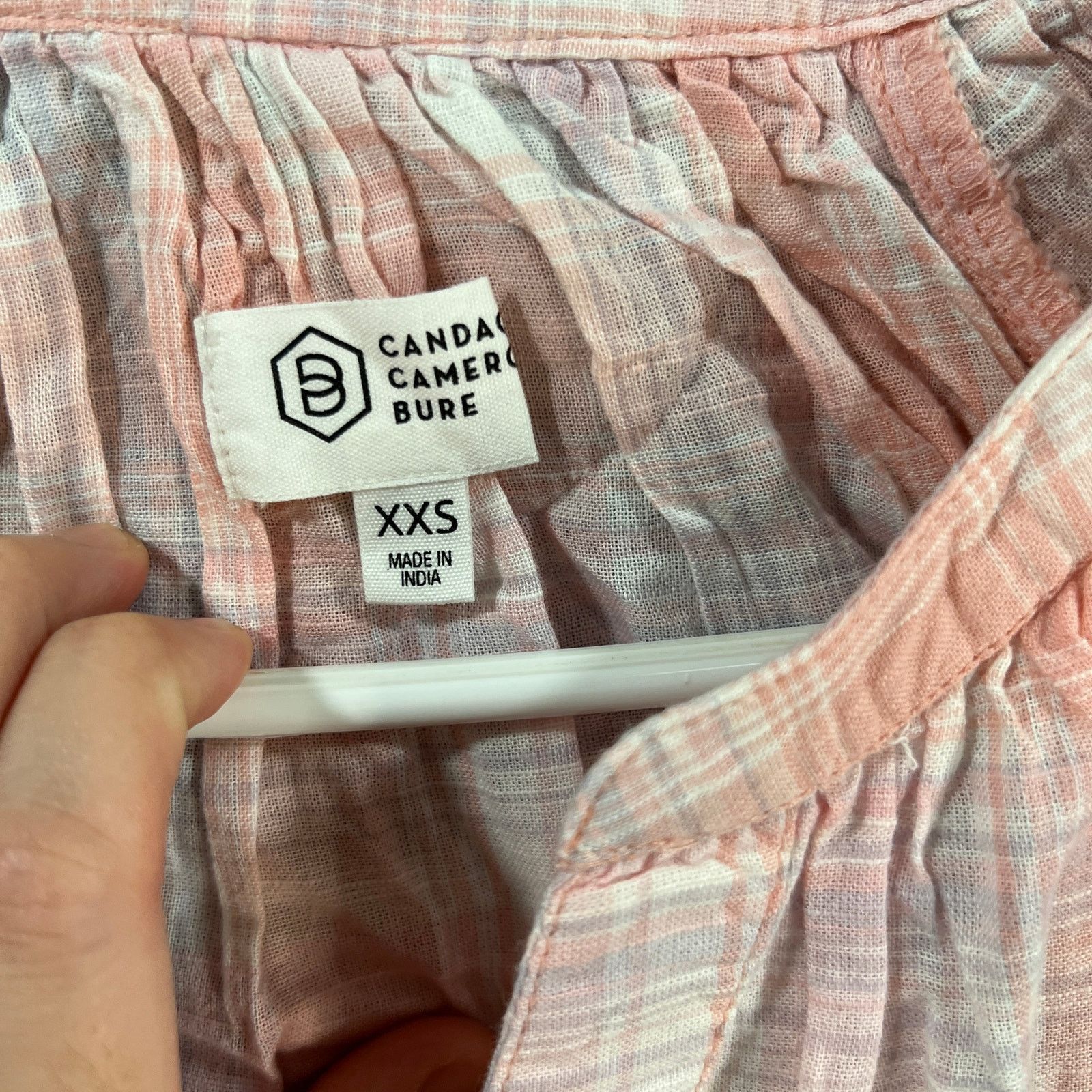 Other Candace Cameron Bure Plaid Y-Neck Shirt Rose Quartz, XX-Smal Size XXS / US 00 / IT 34 - 3 Thumbnail