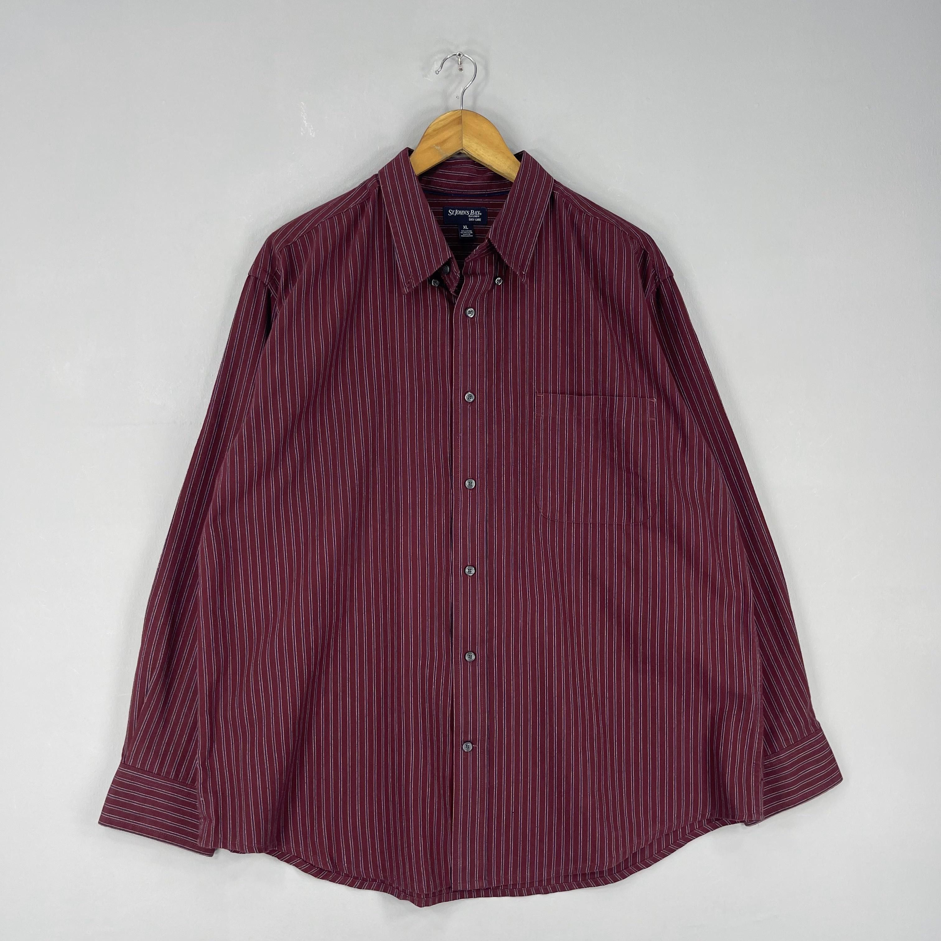 Flannel Vintage St JOHNS BAY Striped Casual Oxfords Button Up Shirt Size US XL / EU 56 / 4 - 4 Thumbnail