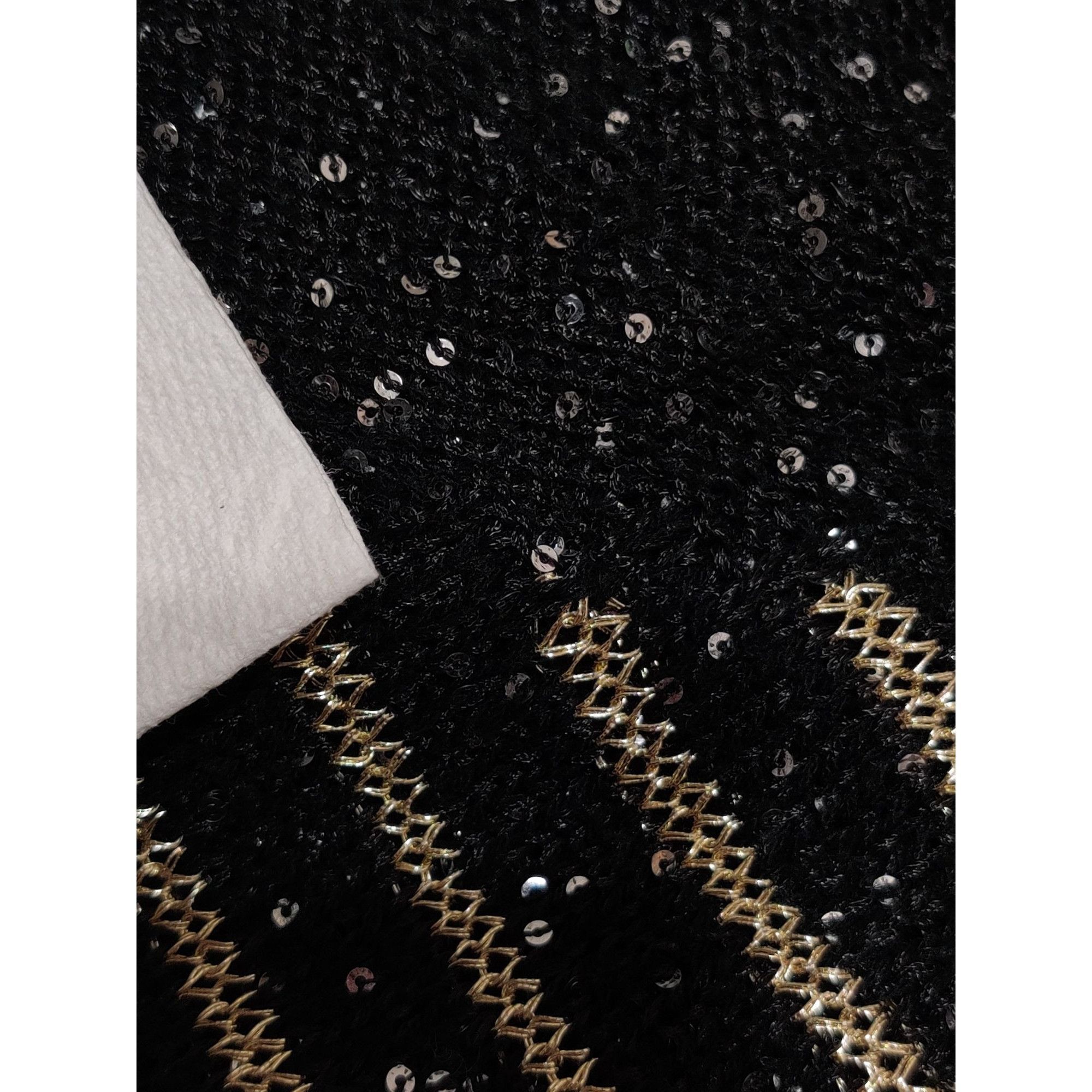 Vintage Vintage Escio Black Gold Sequin Stripe Knit Sweater Size M 8 Size M / US 6-8 / IT 42-44 - 6 Thumbnail