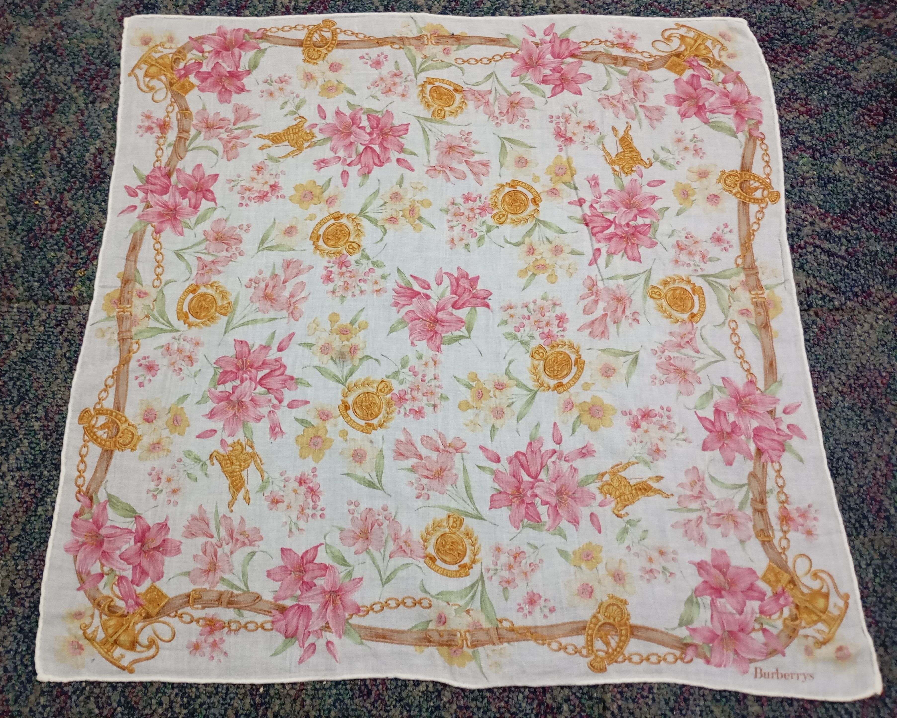Burberry × Vintage Burberrys Handkerchief Neckerchief Pocketsquare Size ONE SIZE - 1 Thumbnail